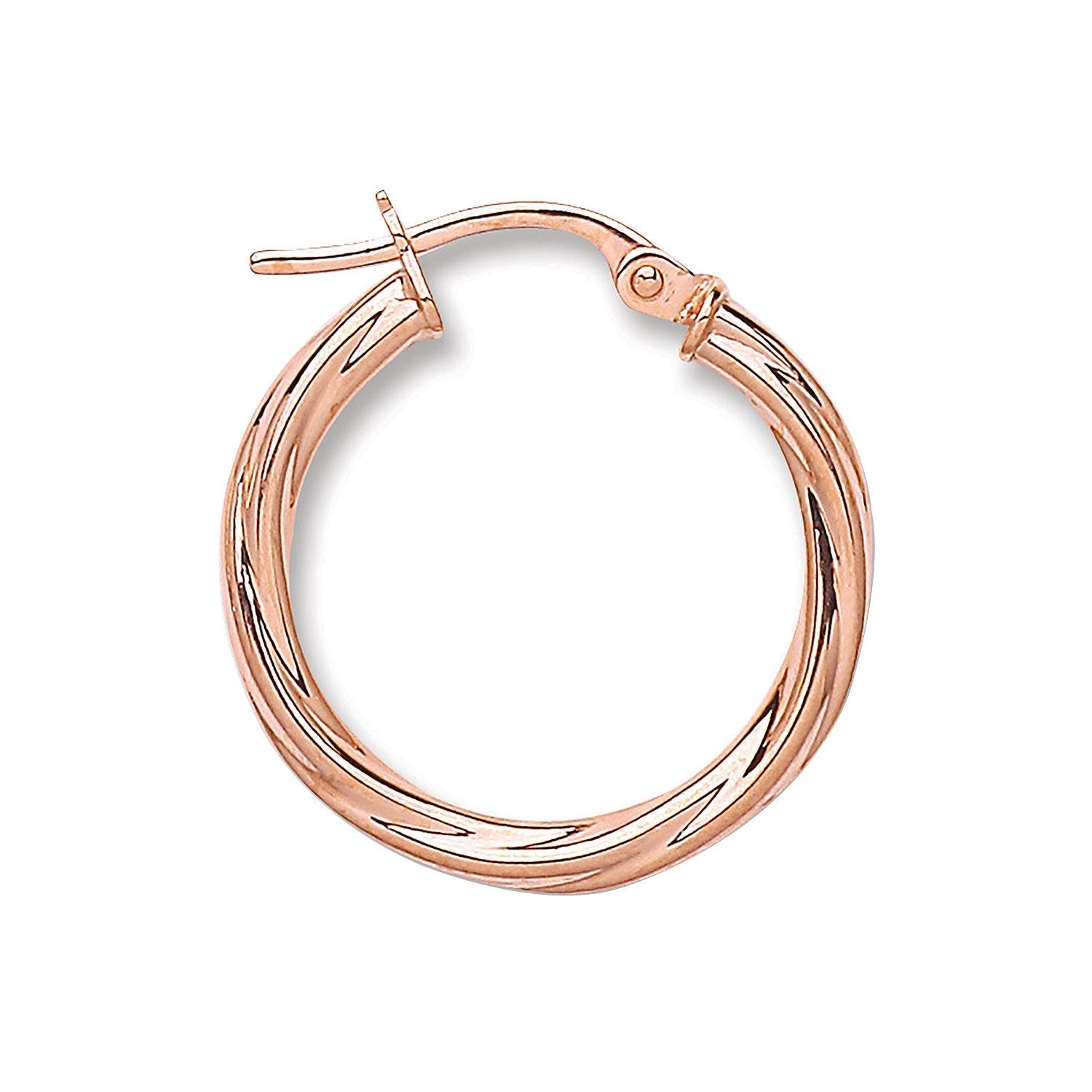 9ct Rose Gold 20mm Twisted Hoop Earrings