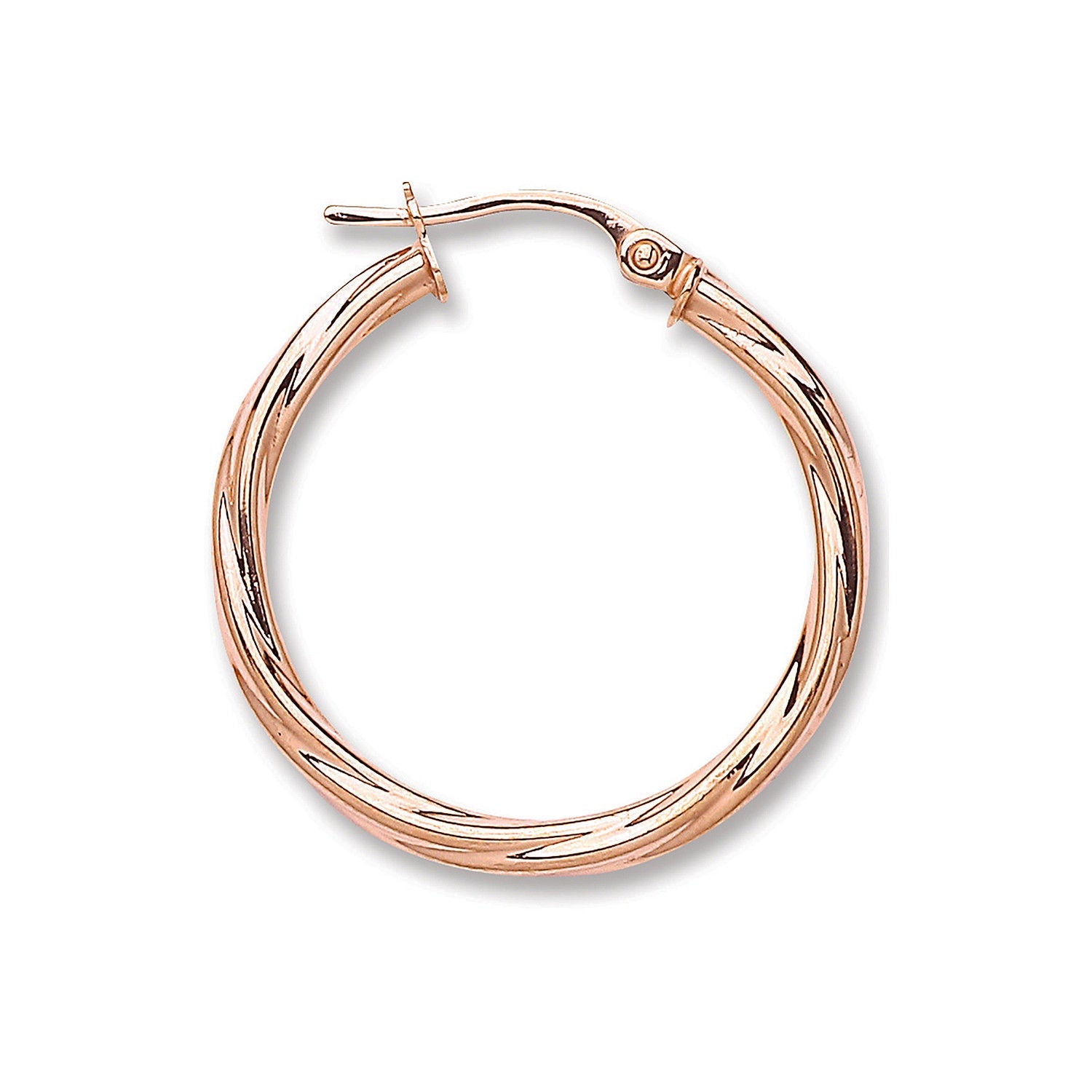 9ct Rose Gold 25mm Twisted Hoop Earrings