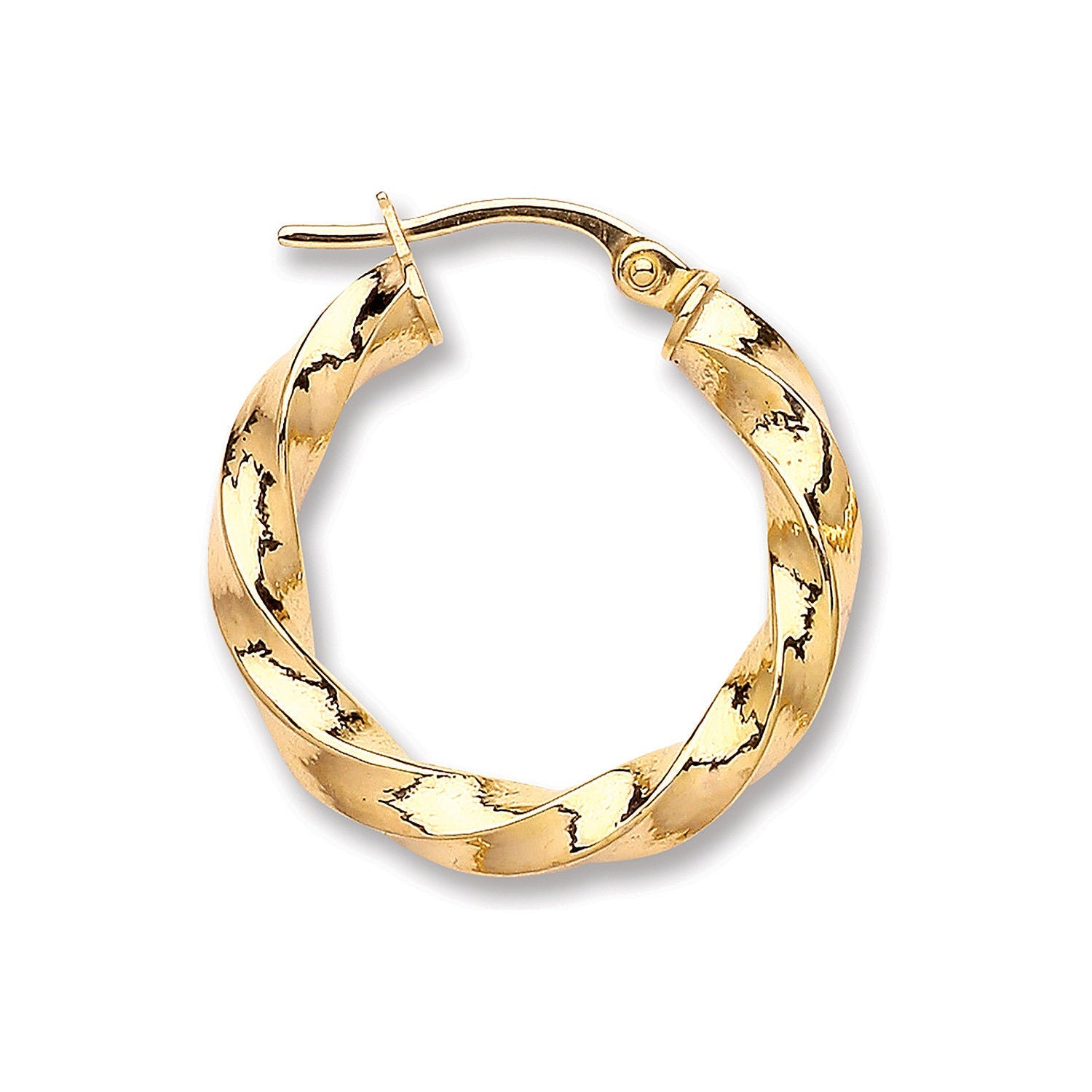 9ct Yellow Gold 21mm Twist Hoop