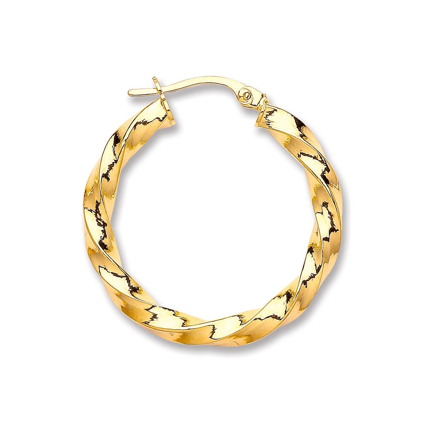 9ct Yellow Gold 26mm Twist Hoop