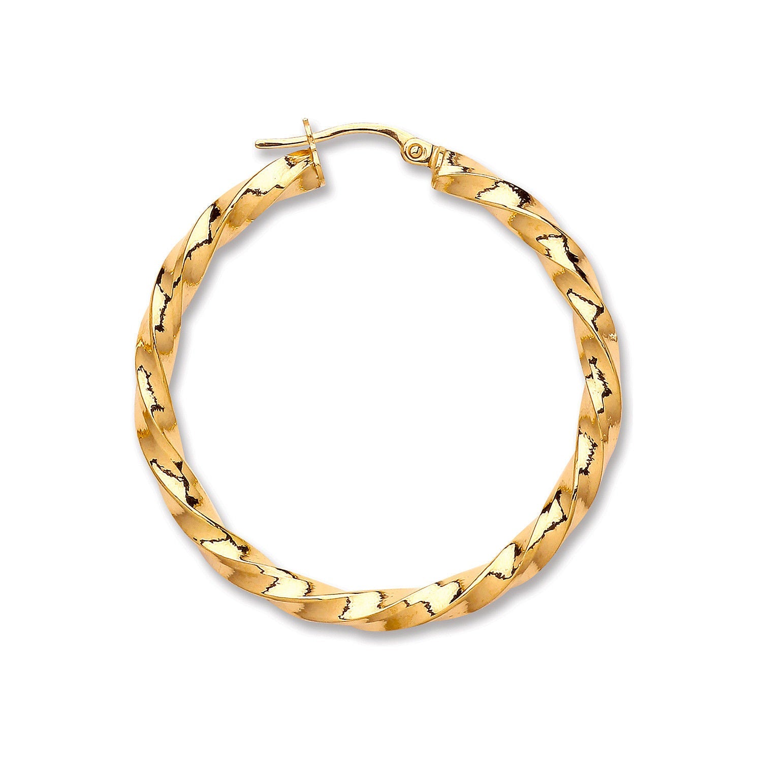 9ct Yellow Gold 36mm Twist Hoop