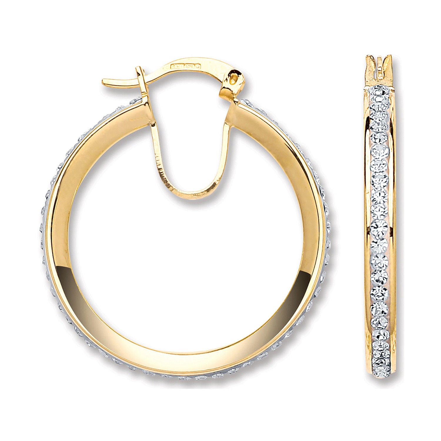 G 28mm Round Crystal Hoop