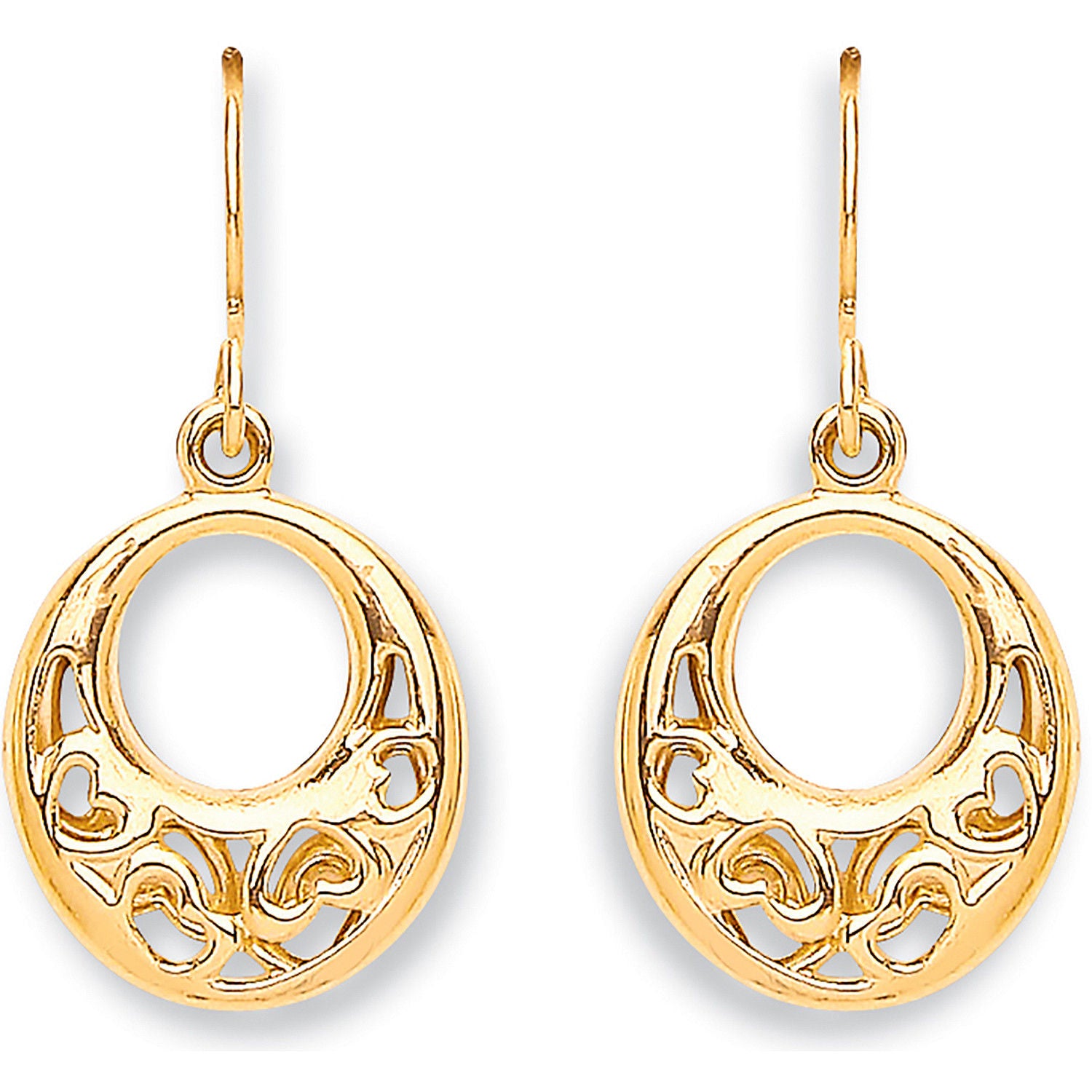 Y/G Hook Drop Heart Earrings