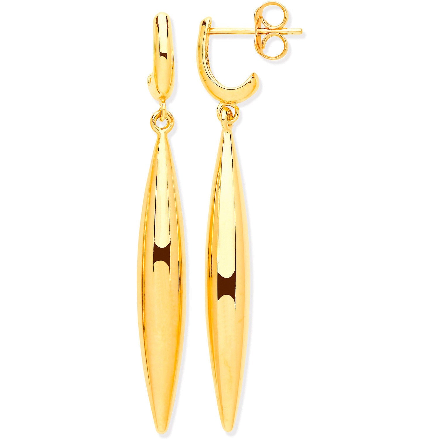 9ct Yellow Gold Hollow Drop Earrings