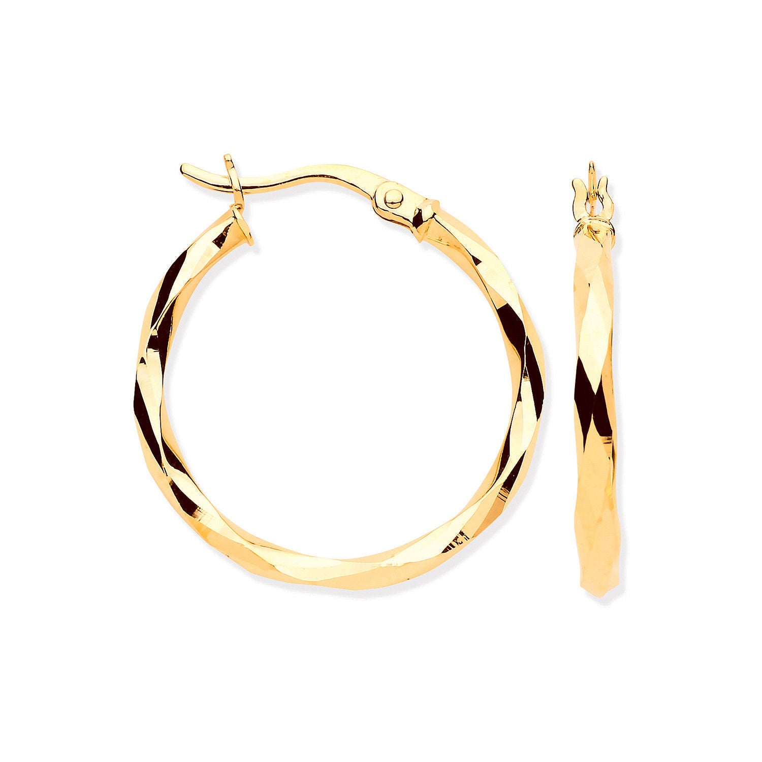 G 22mm Faceted Hoop Earrings