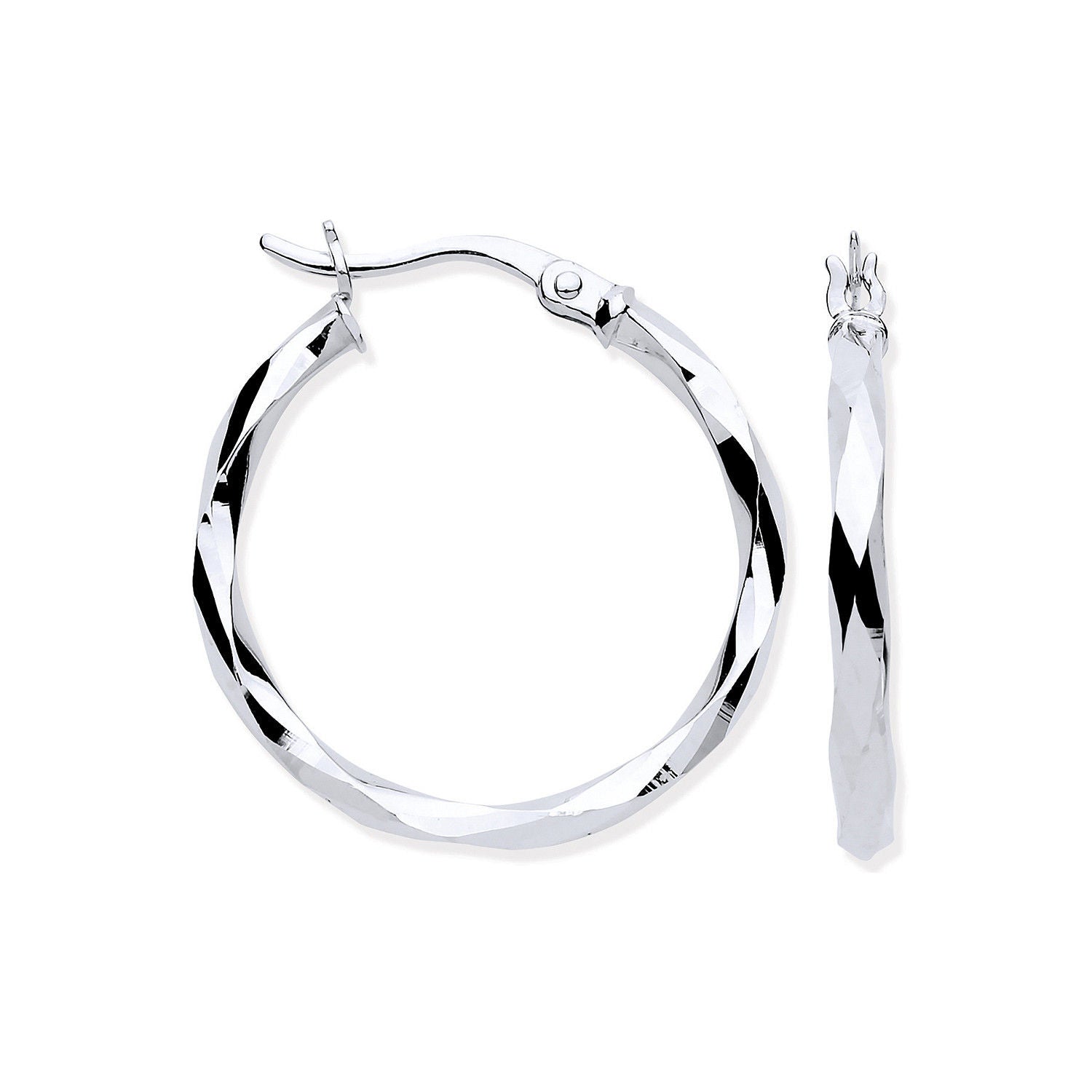 G 22mm Faceted Hoop Earrings