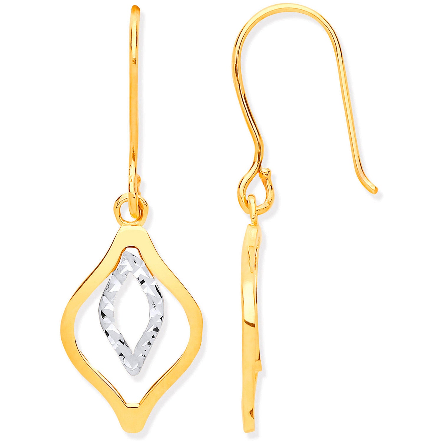 G Rhombus Shaped Hook Earrings