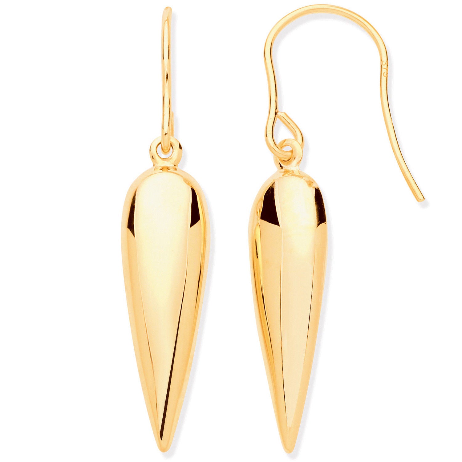 G Elongated Drop, Fish Hook Earrings