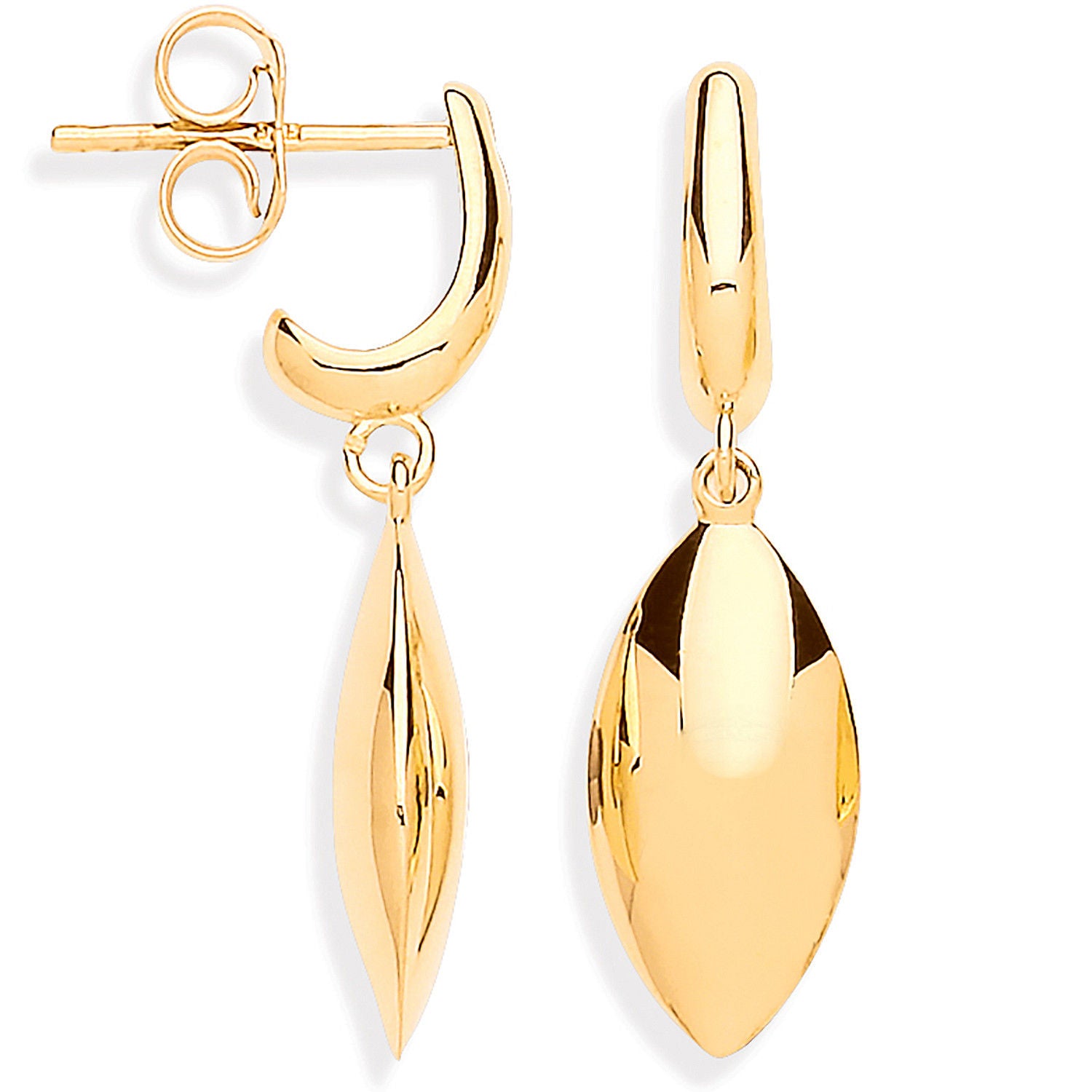 G Hollow Marquise Shape Drop Earrings