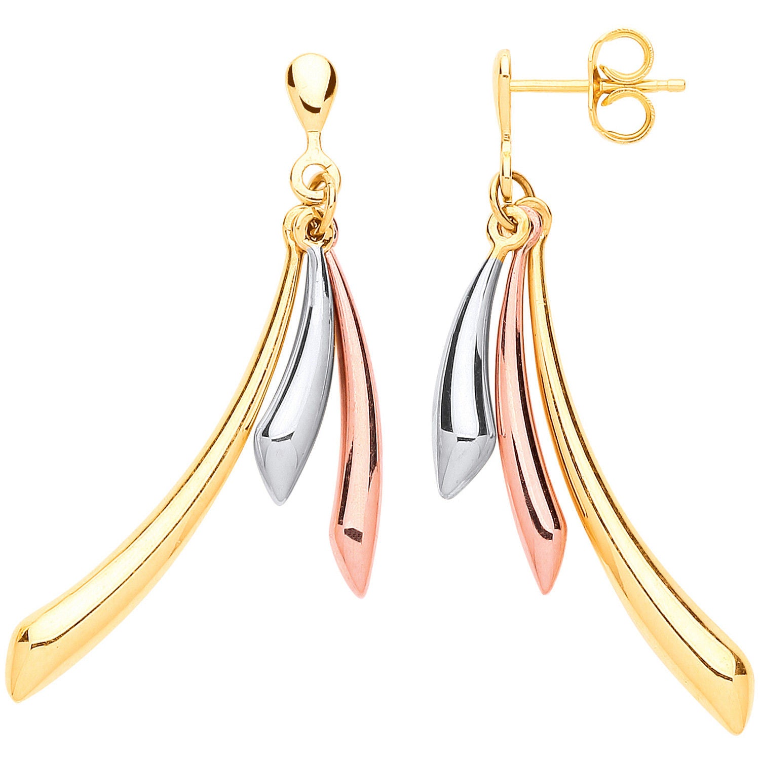 Y, W & RG Horn Hollow Drop Earrings