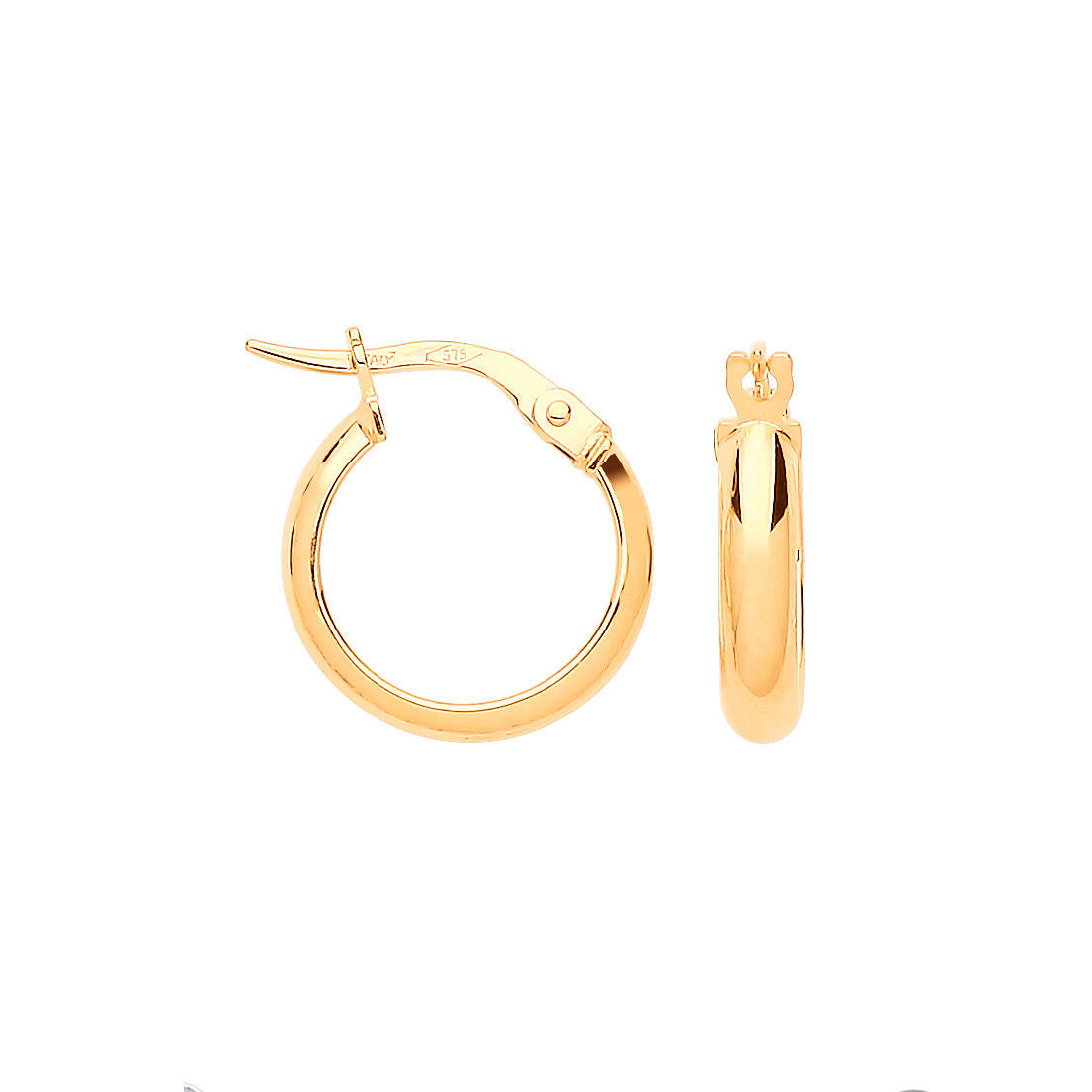 9ct Yellow Gold Small 14mm Hoop Earrings