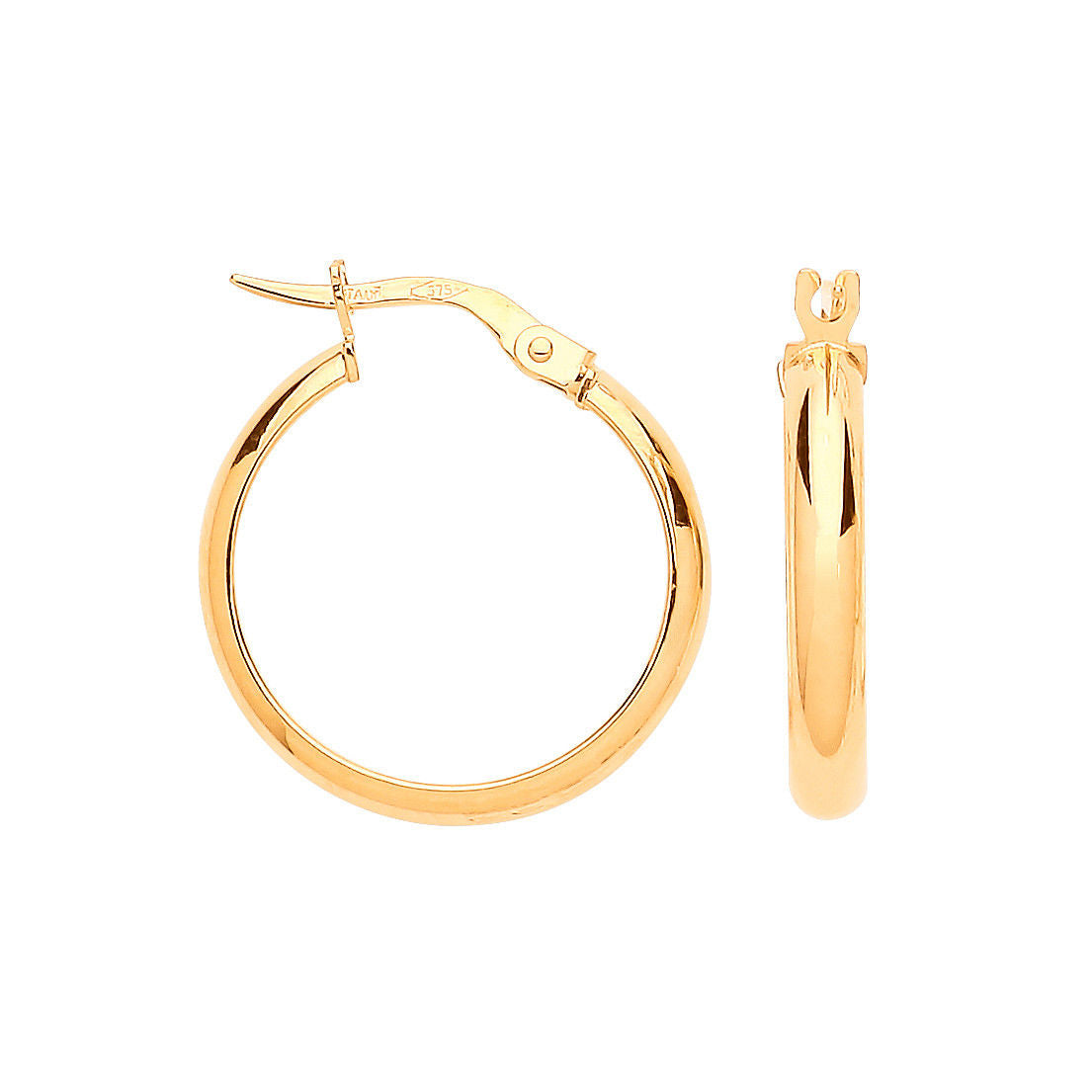9ct Yellow Gold 20mm Hoop Earrings