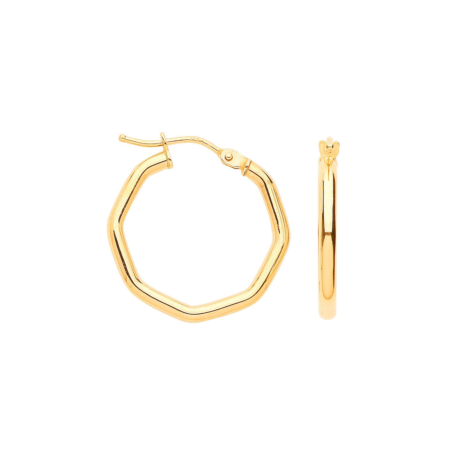 Y/G 20mm Octagon Hoop Earrings