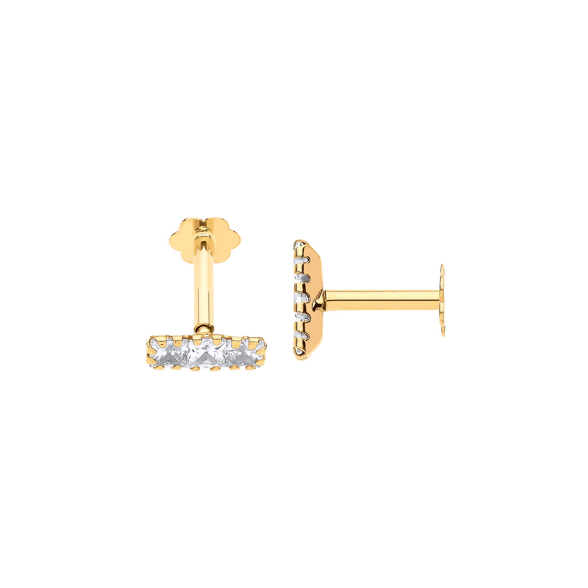 C Trilogy CZs Ear Cartilage Stud