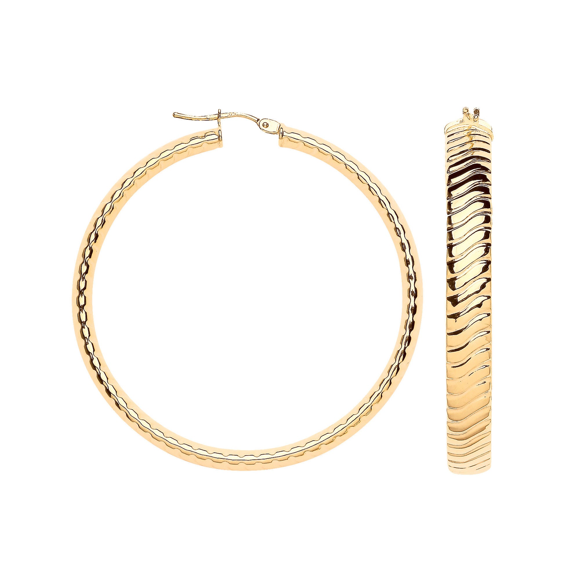 G 46mm Wavy Ribbed Hoop Earrings