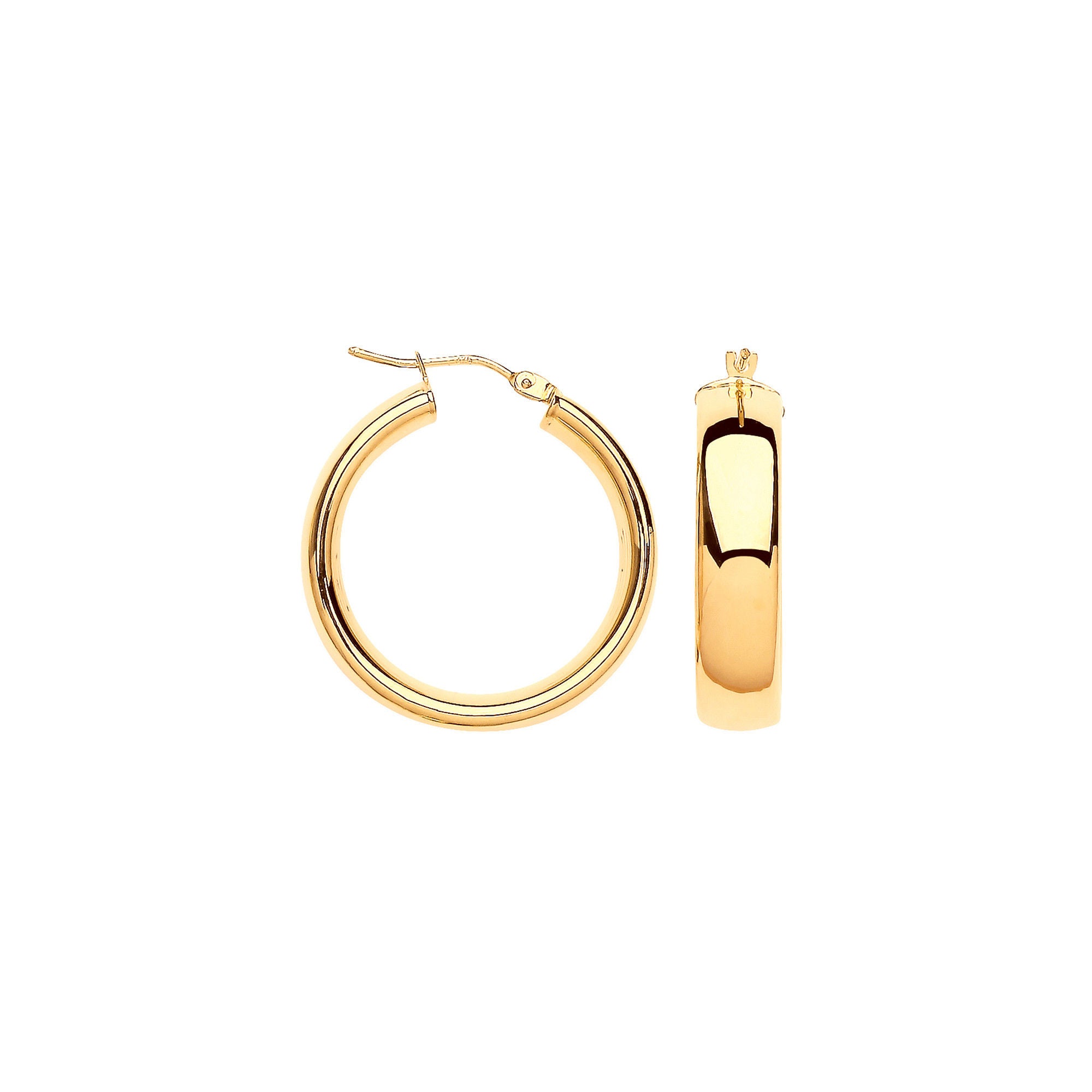 Y/G 25mm Court Shape Tube Hoop Earrings
