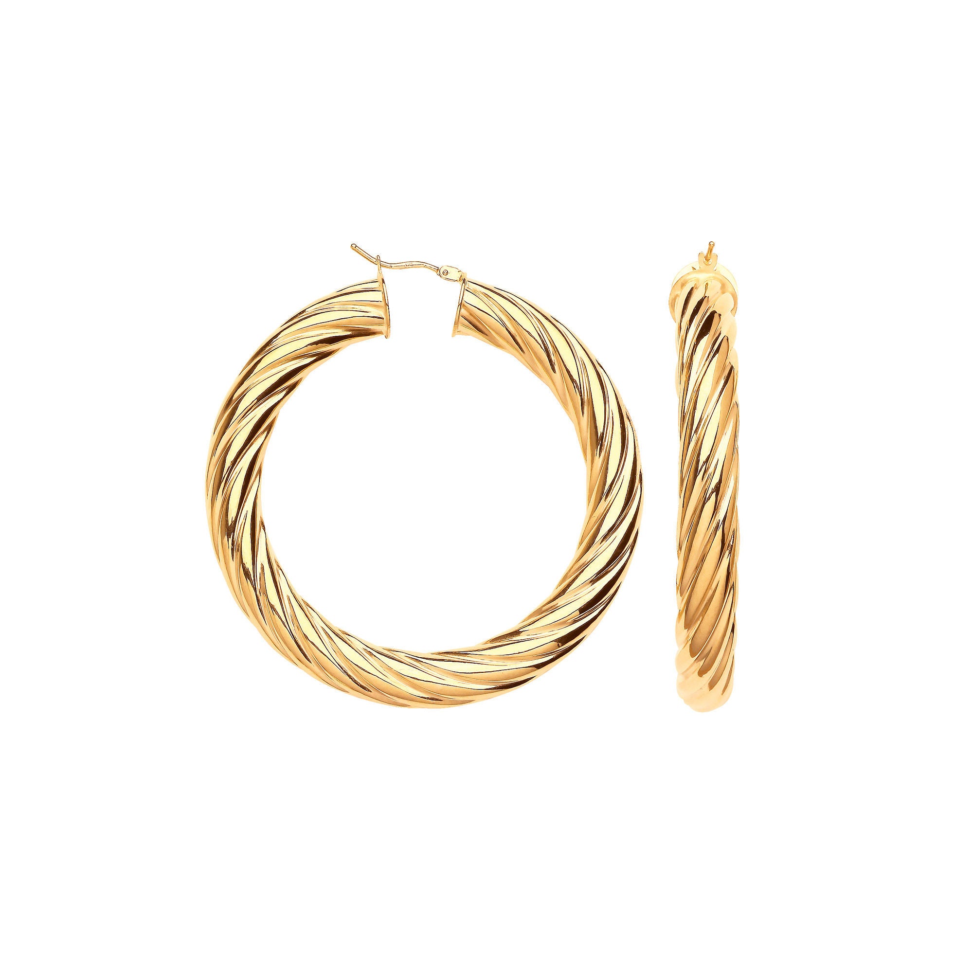 G 55mm Chunky Twist Hoop Earrings