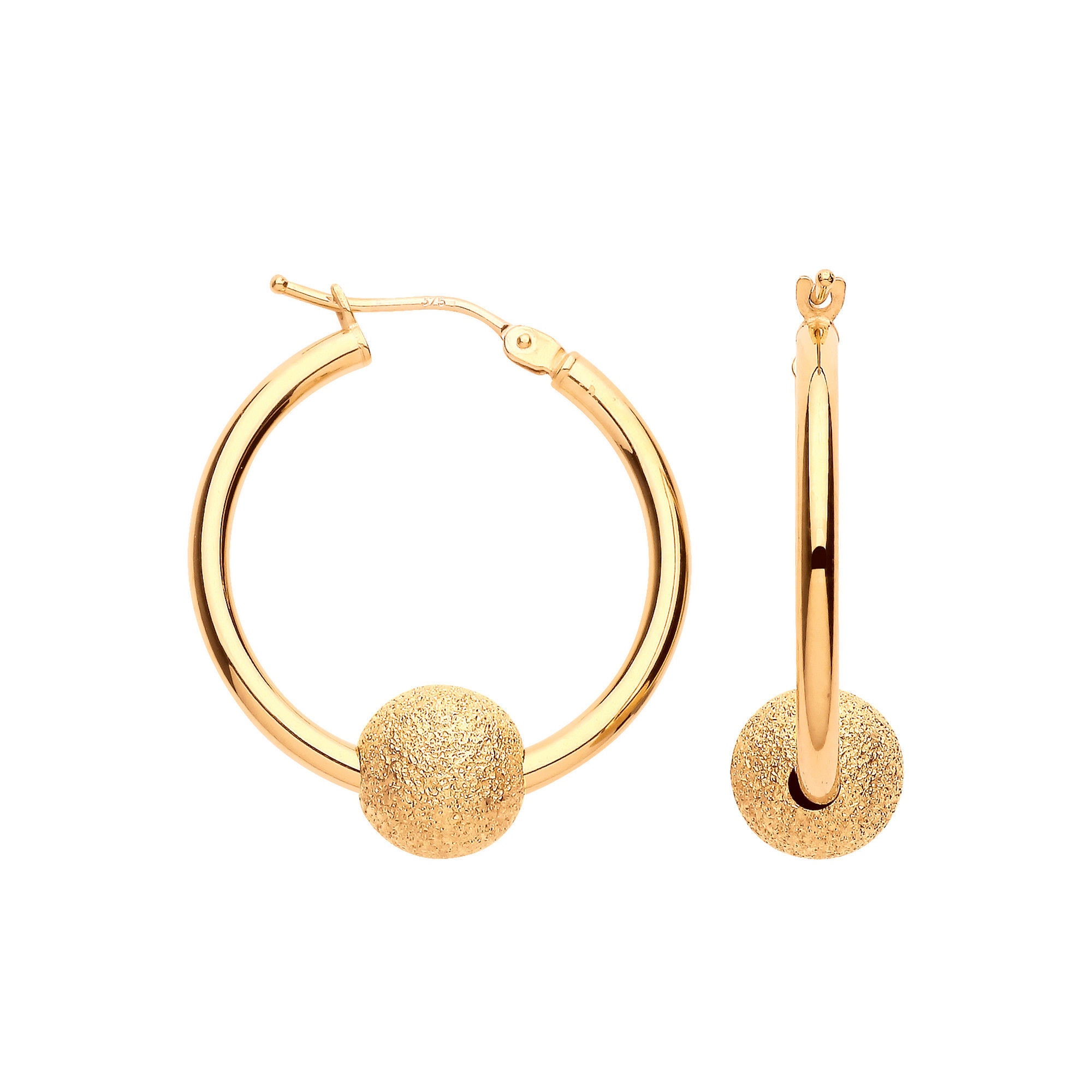 G 23mm Glitter Ball Hoop Earrings