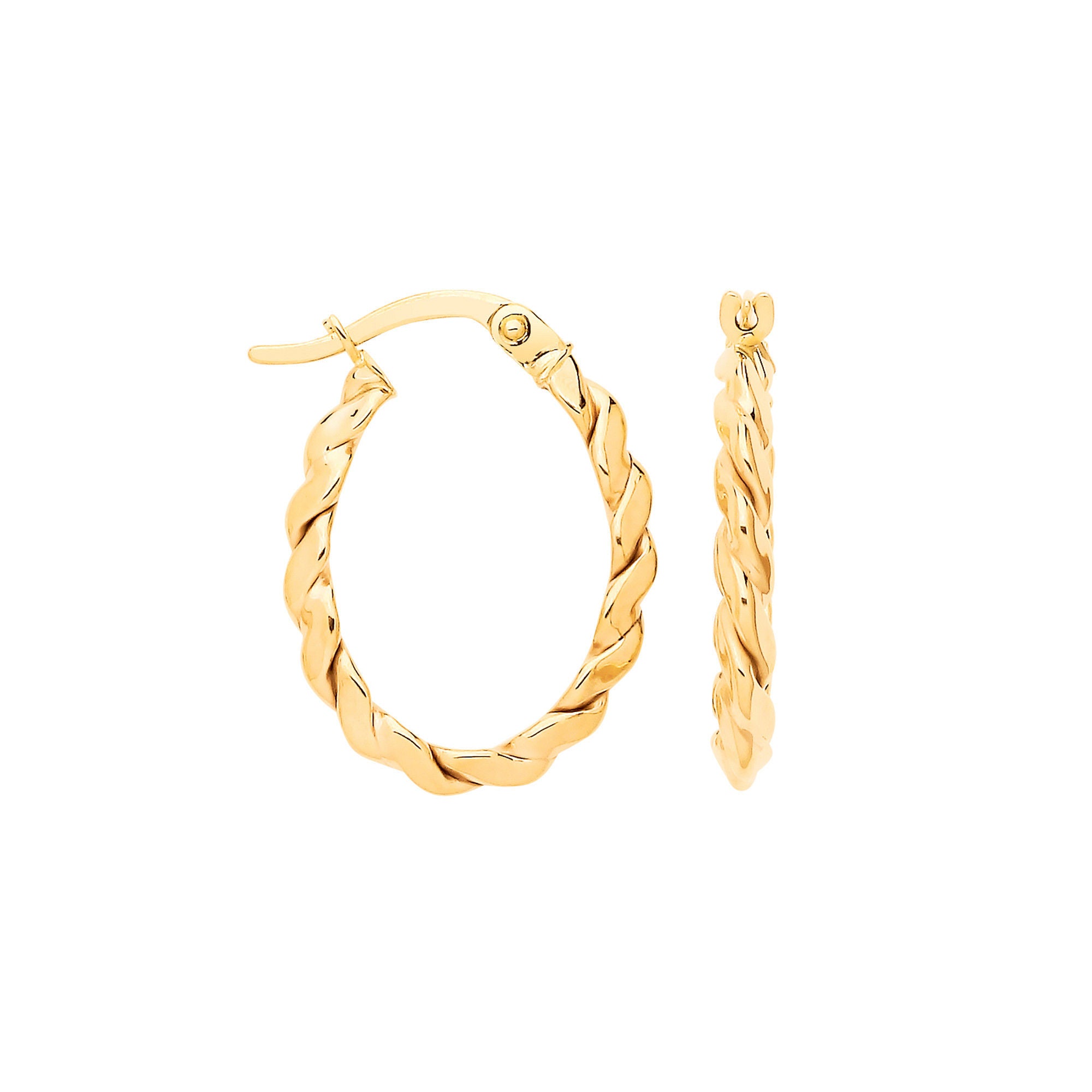 G Twisted Oval Hoop Earrings