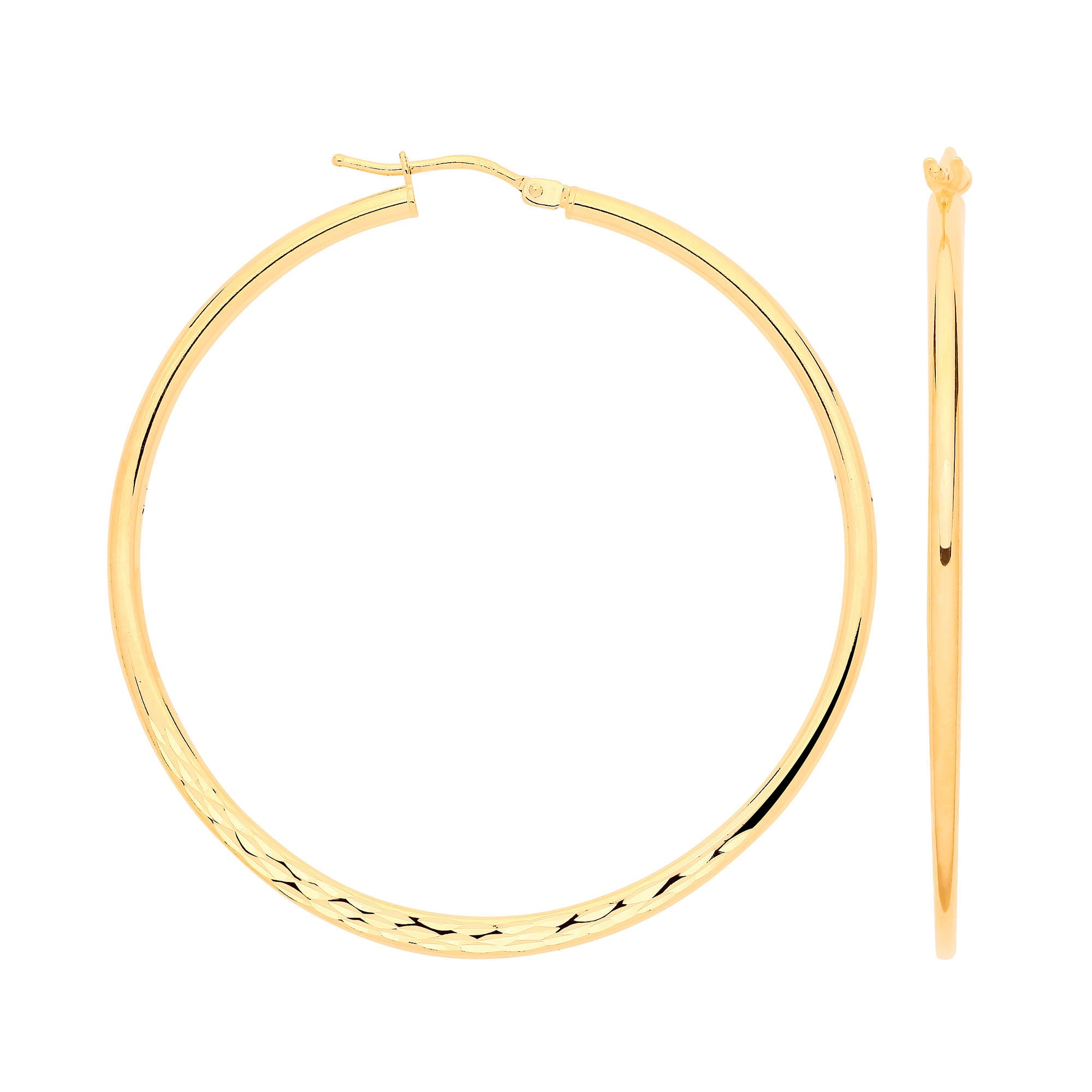 Y/G 40mm Half D/C Half Plain Hoops