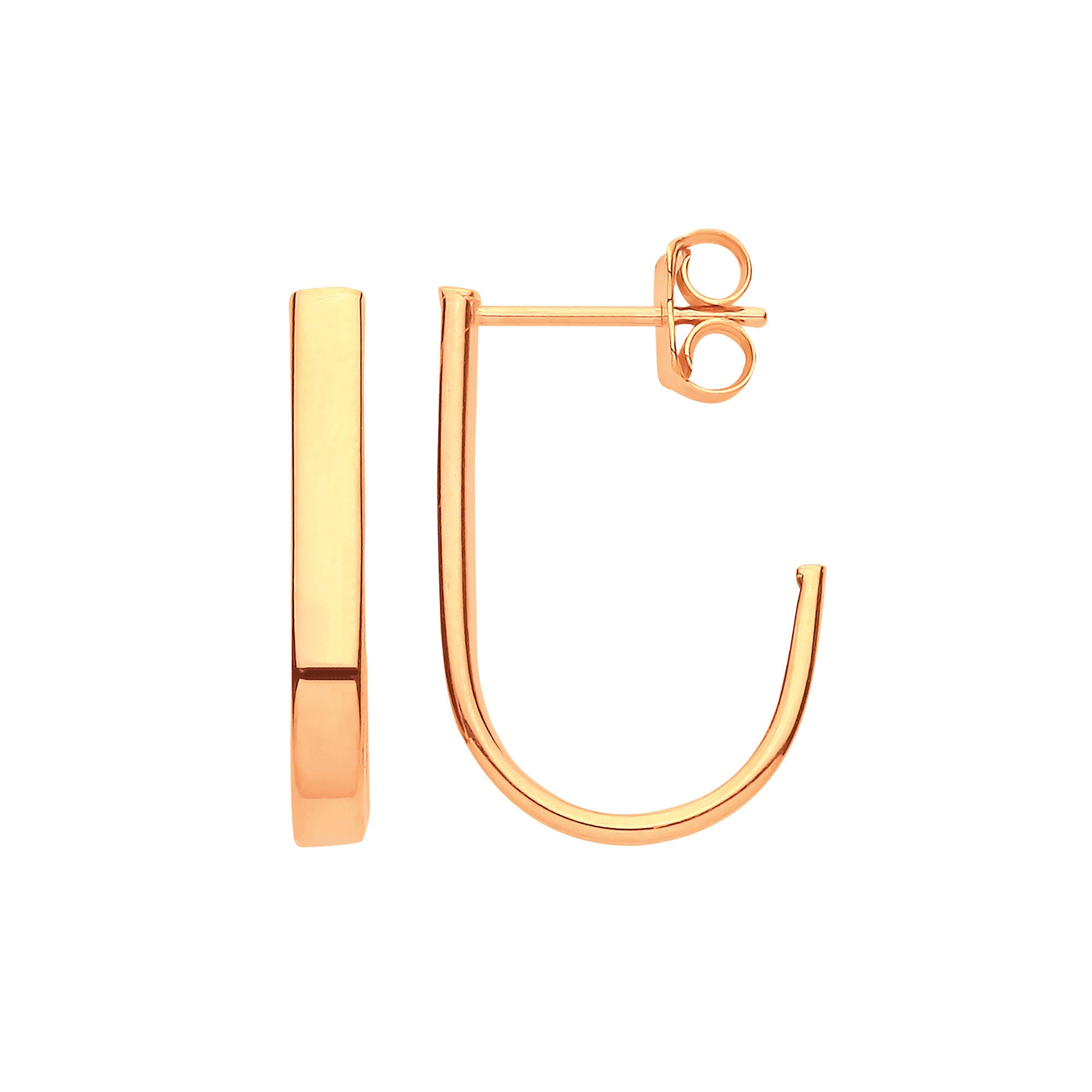 G Plain 'J' Hoop Earrings