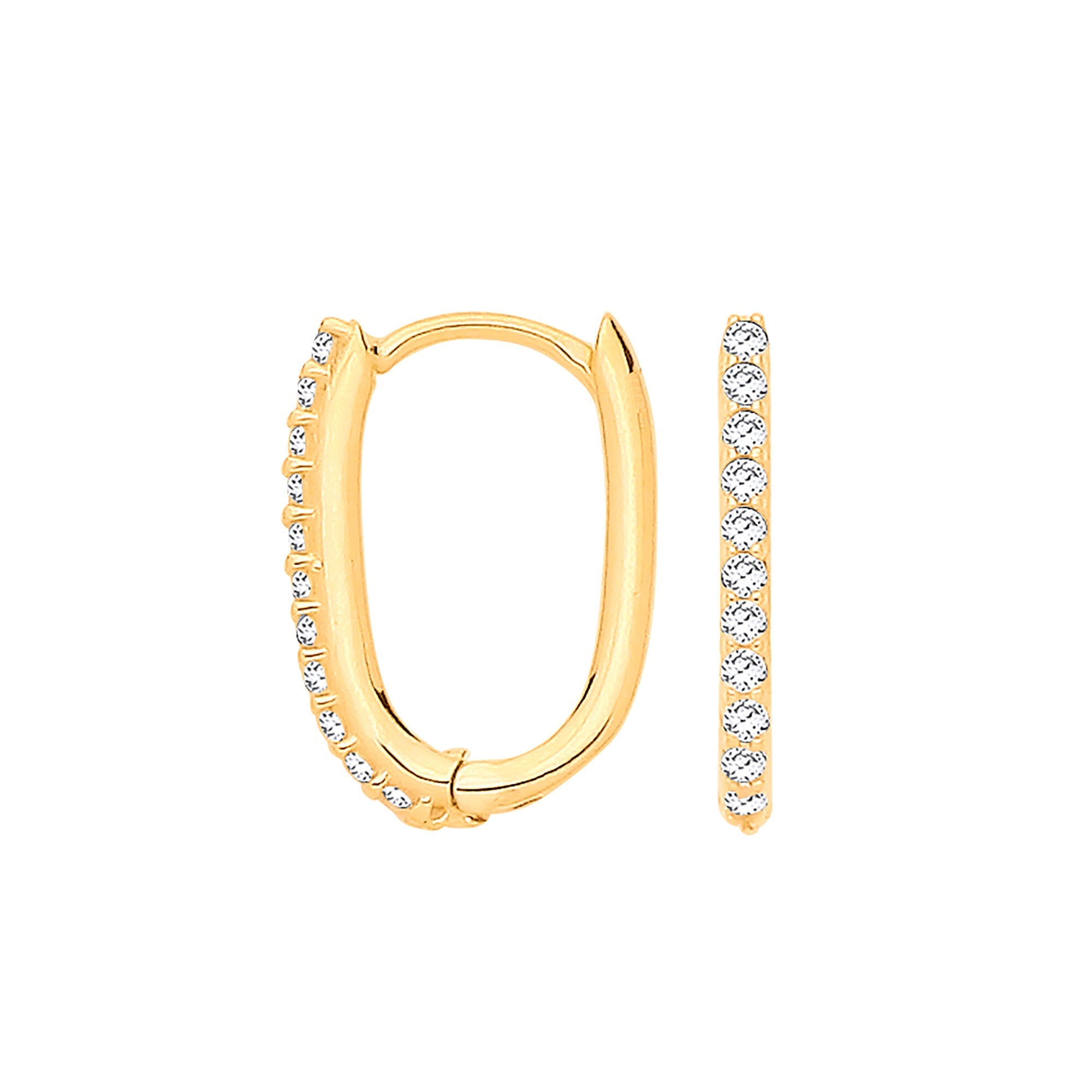 9ct Yellow Gold Small J Huggies with CZs