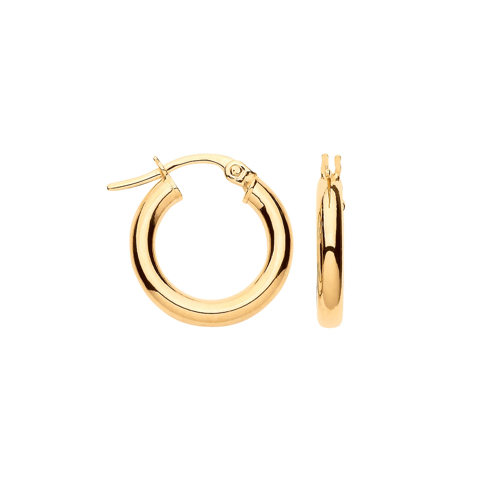 G 15mm Plain Tube Hoop Earrings