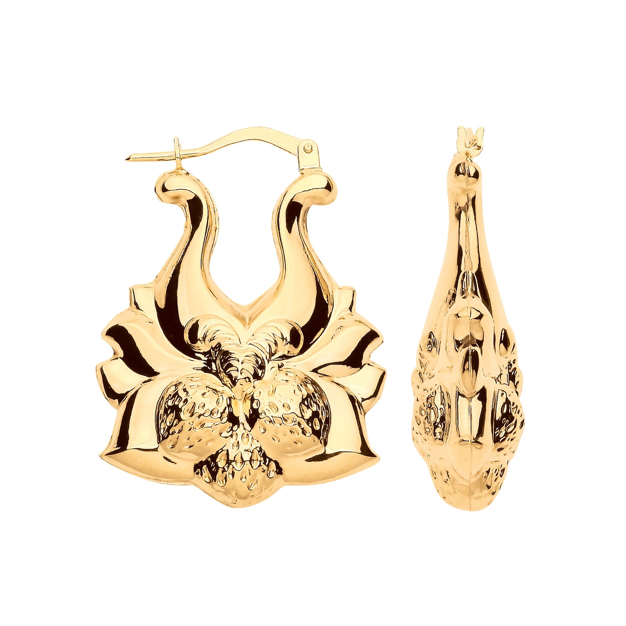 9ct Yellow Gold Strawberry Creoles