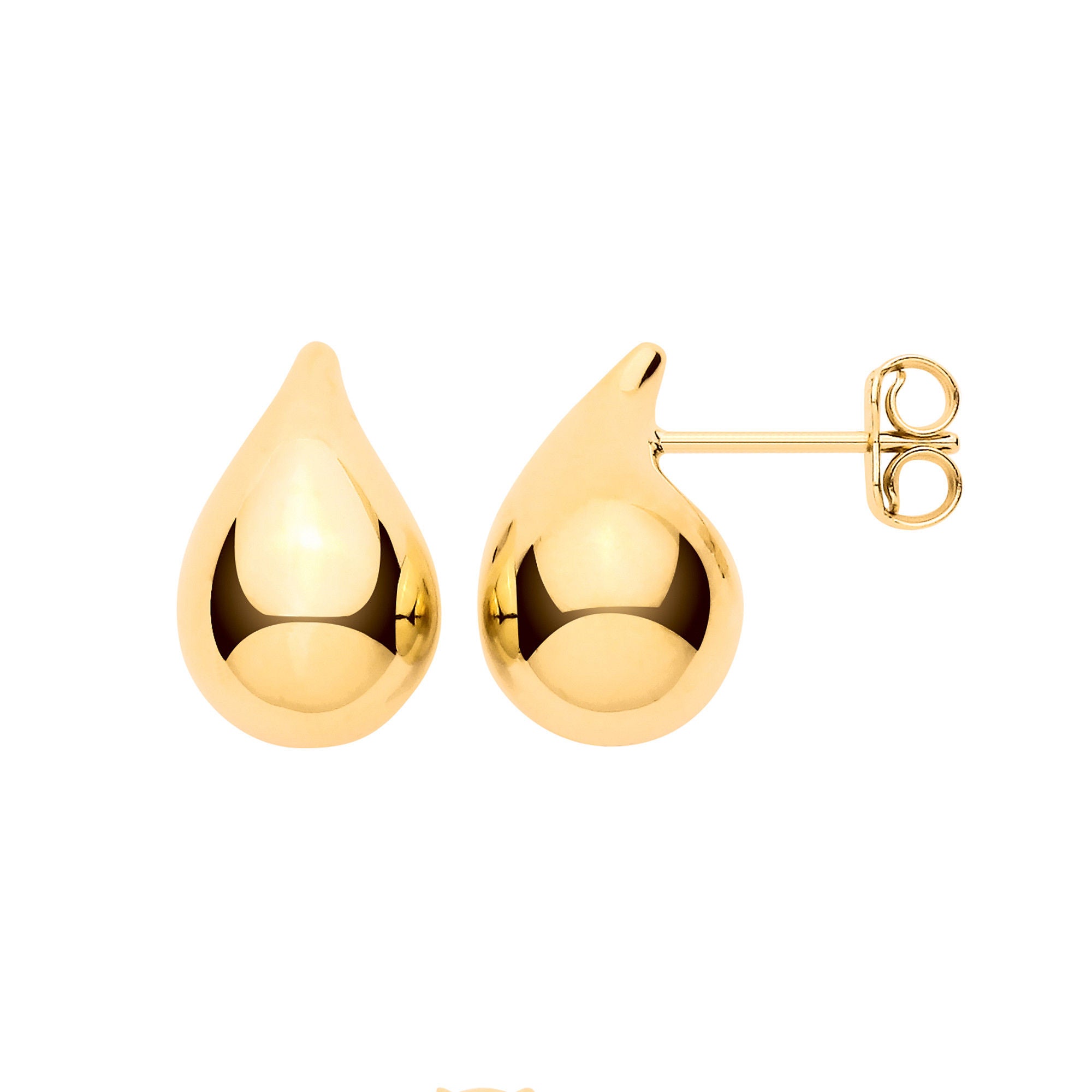 Y/G Medium Teardrop Plain Studs
