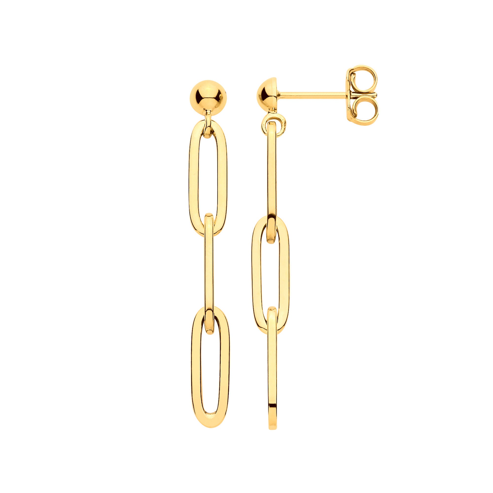 Y/G Paper Clip Plain Drop Earrings