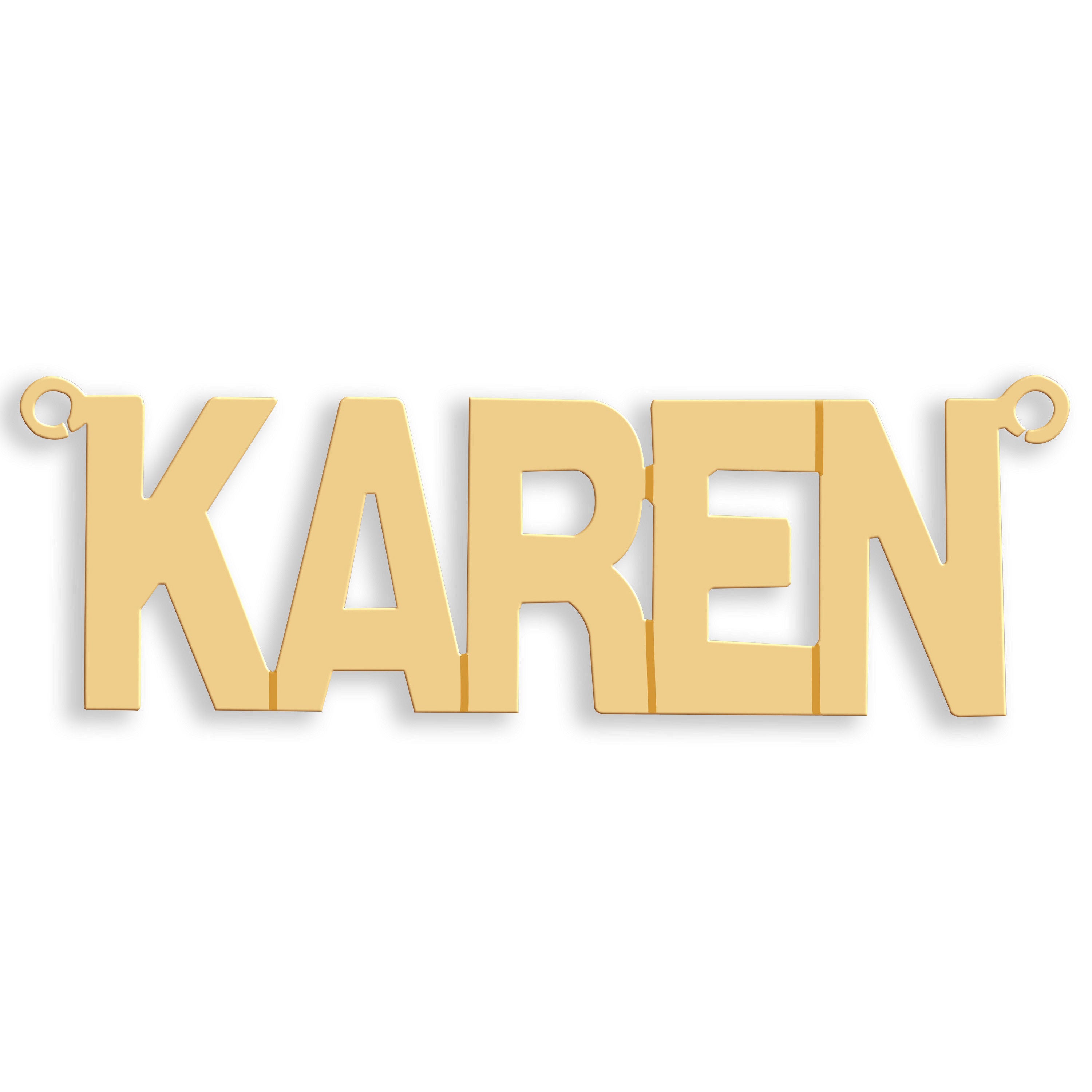 9ct Gold Large Block Style Nameplate