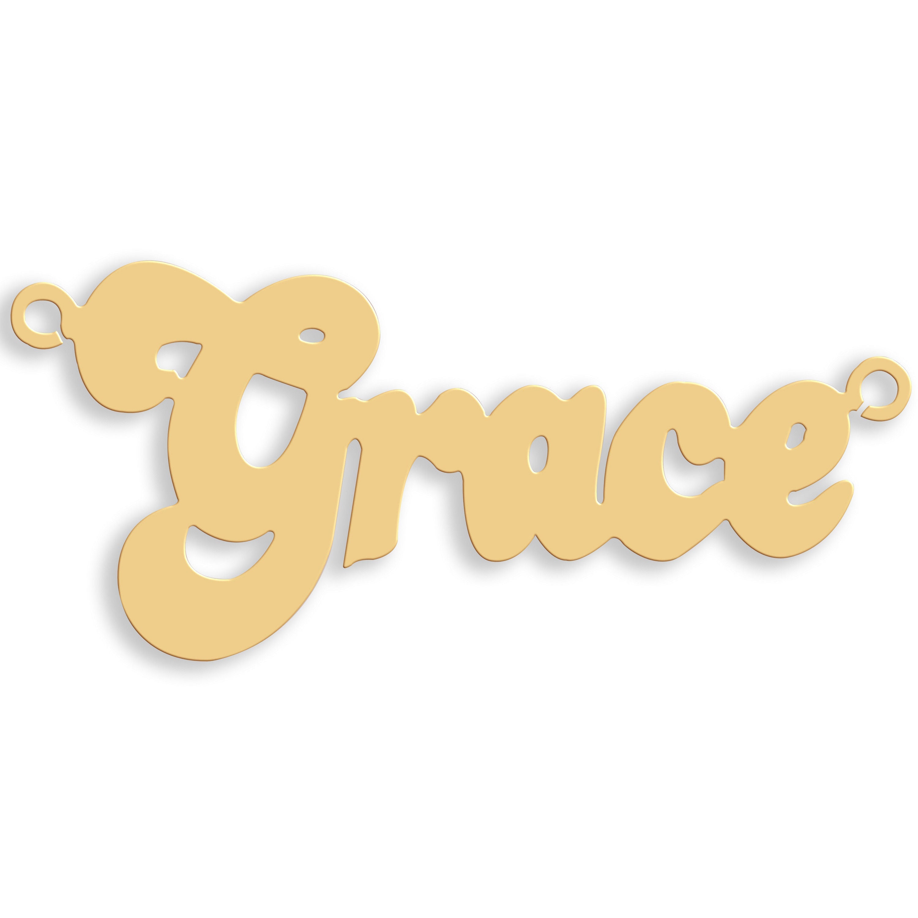 9ct Yellow Gold Large Banana Split Style Nameplate