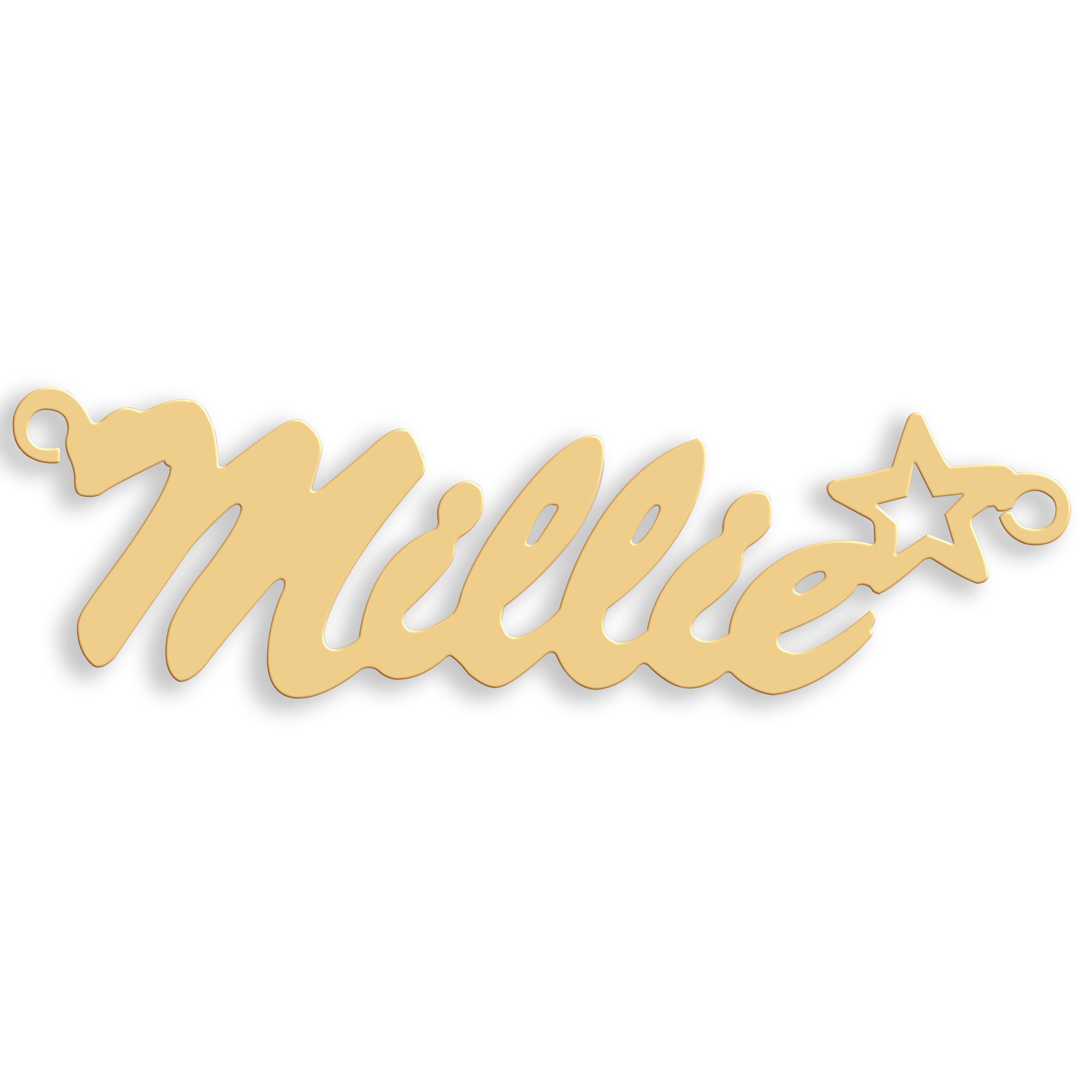9ct Gold Script Star Nameplate