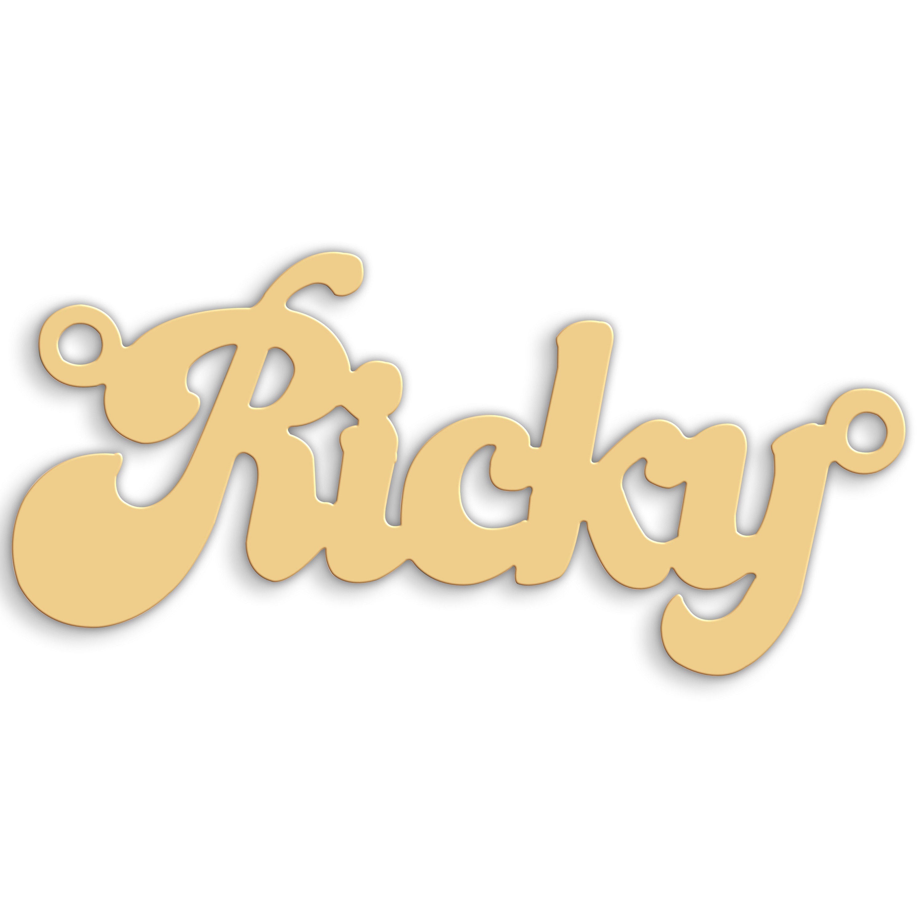 9ct Gold Medium Banana Split Style Nameplate