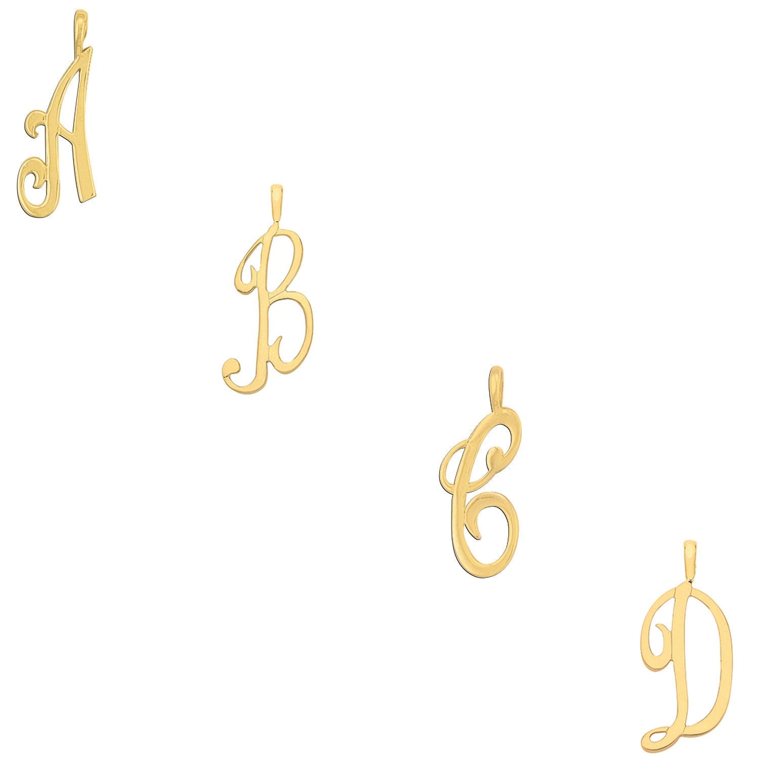 9ct Yellow Gold Script Initial Pendant