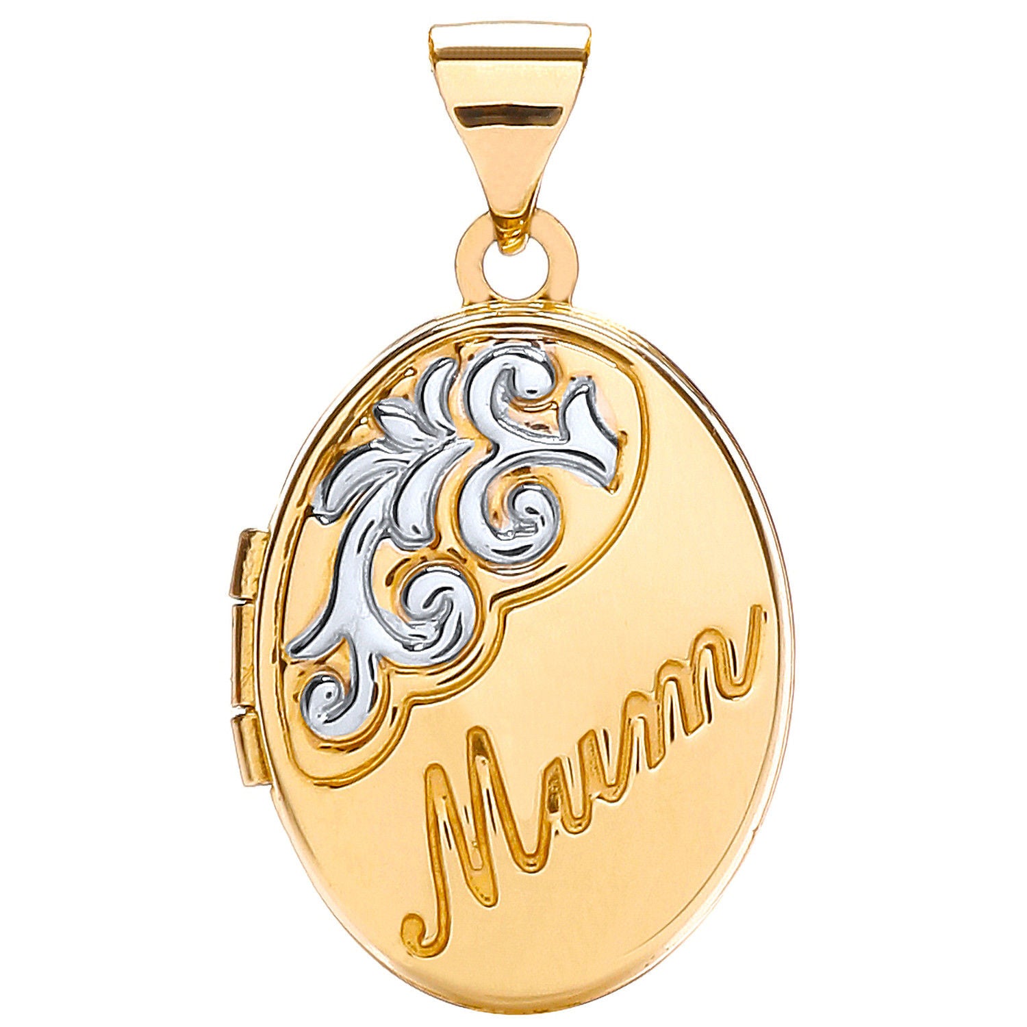 W Oval Shaped Mum Locket