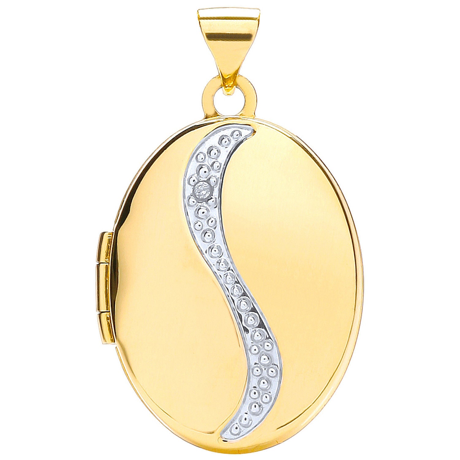 G Oval Shaped Locket with Diamond