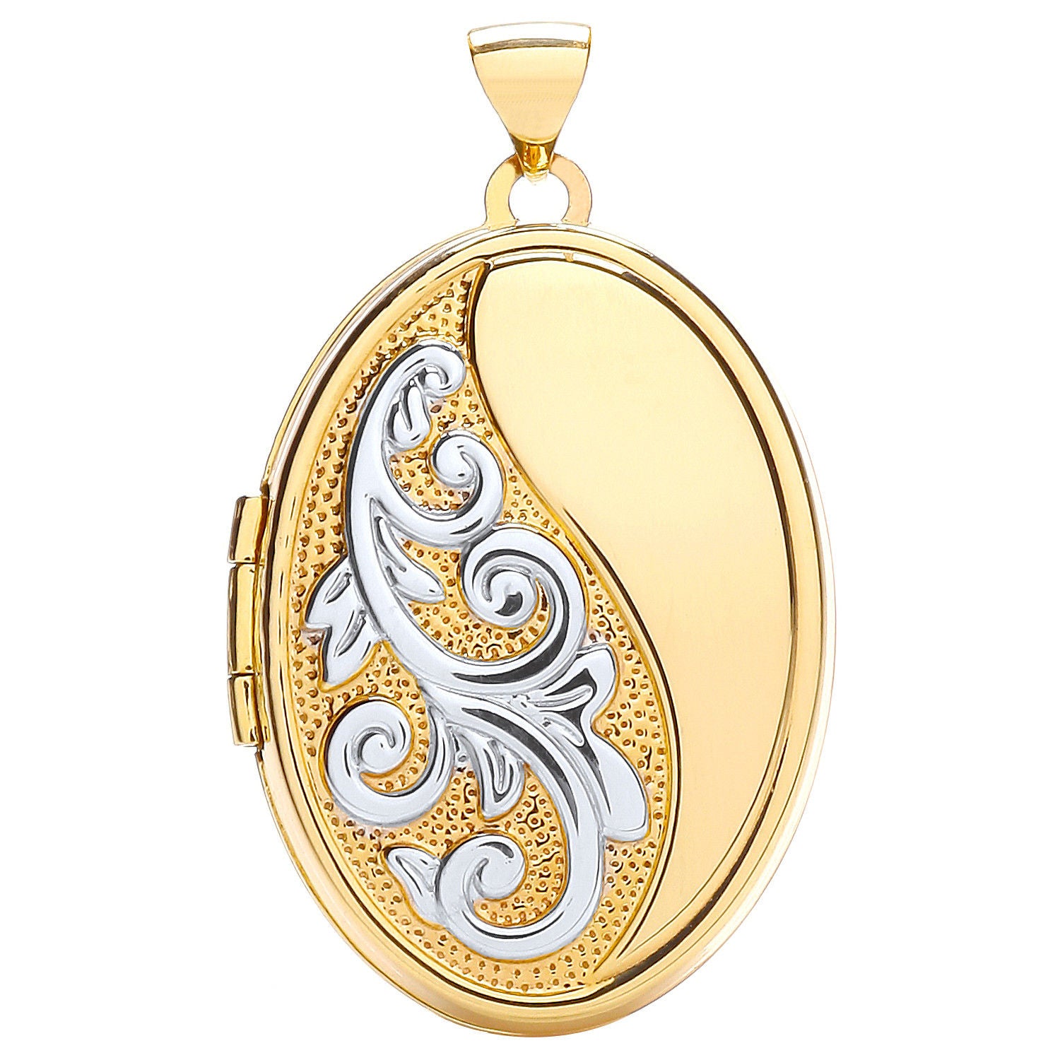 Y Oval Locket With Half Design