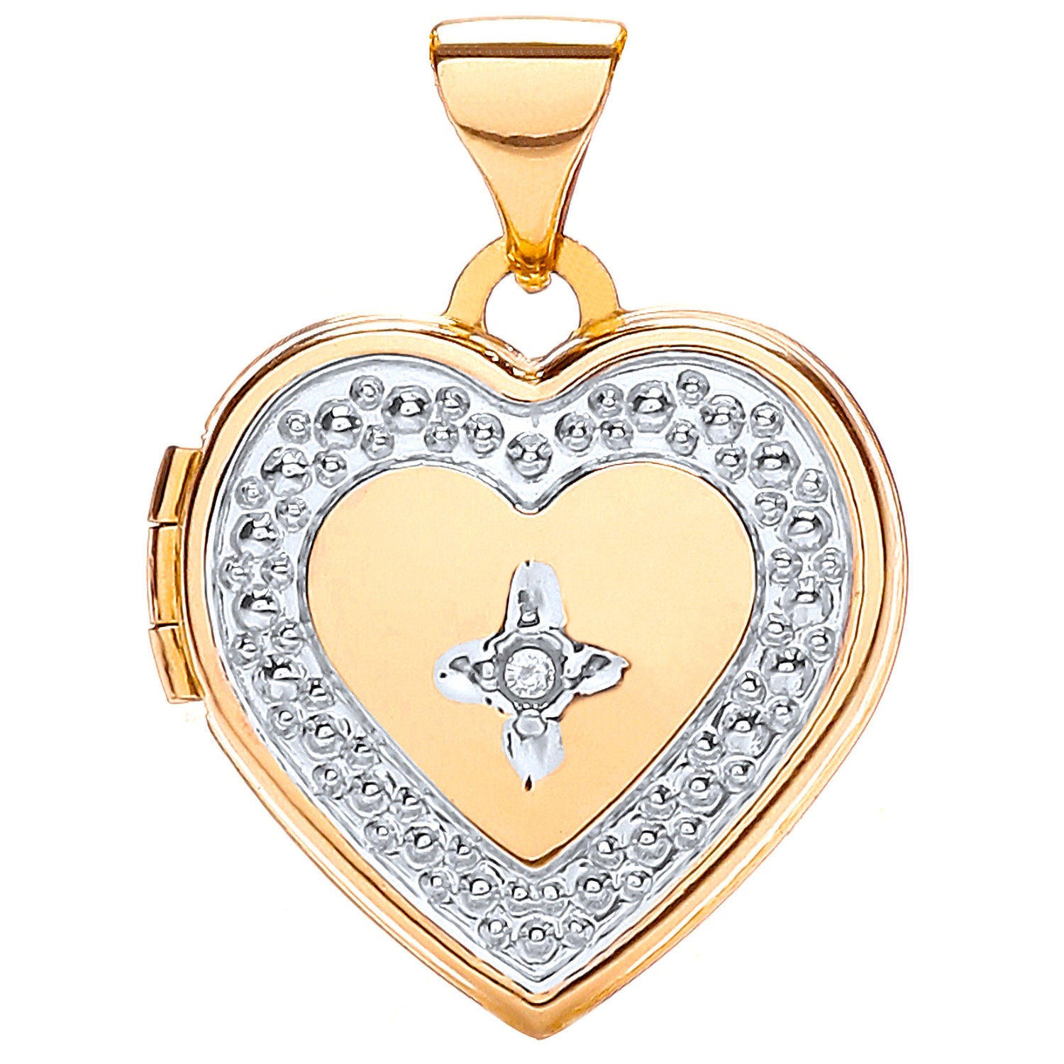 Y Heart Shape Locket with Diamond
