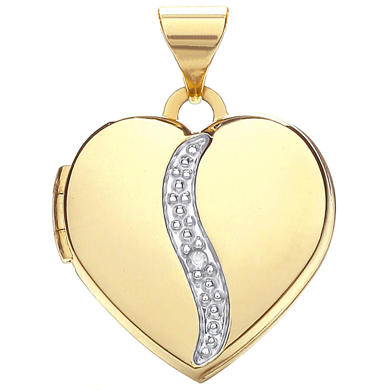 G Heart Shape Locket with Diamond