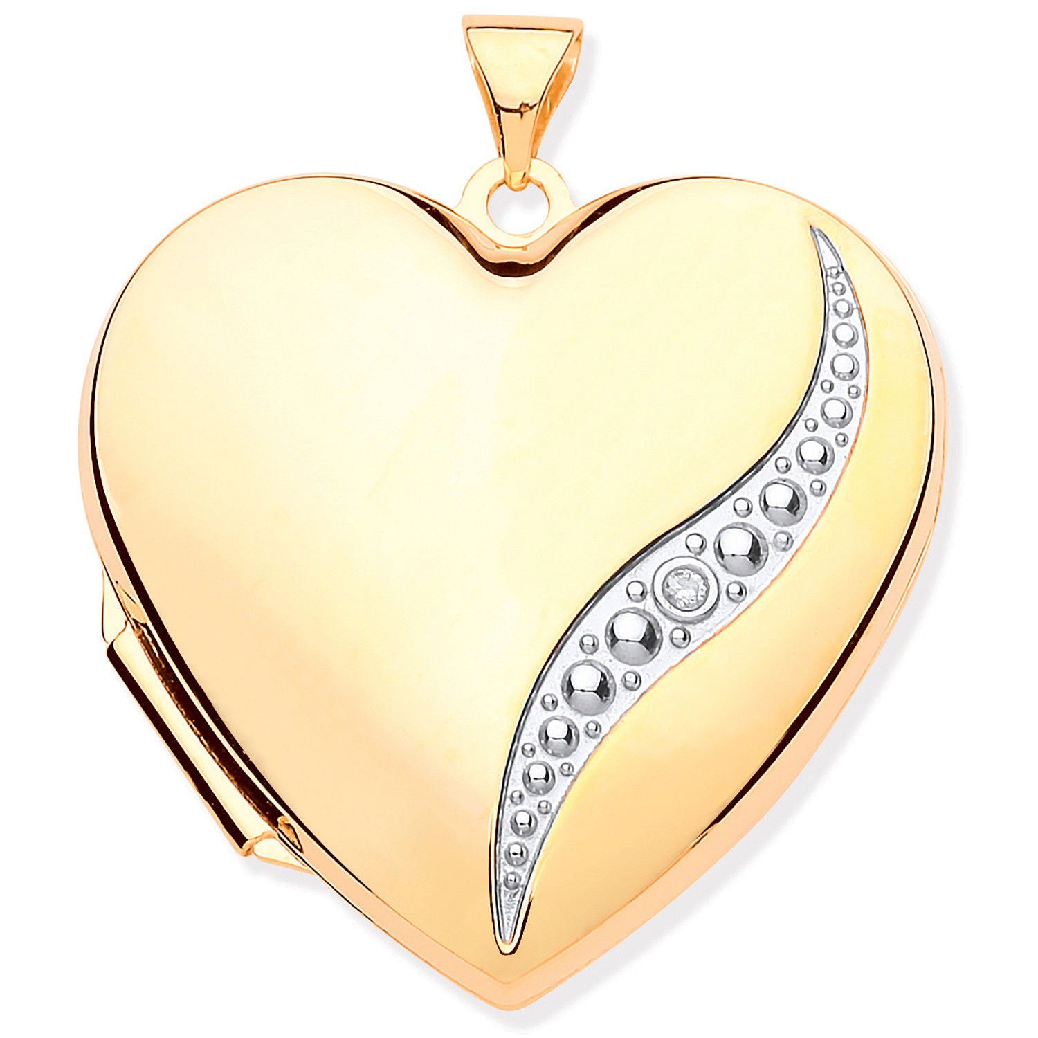 G Large Heart Shape Locket with Diamond