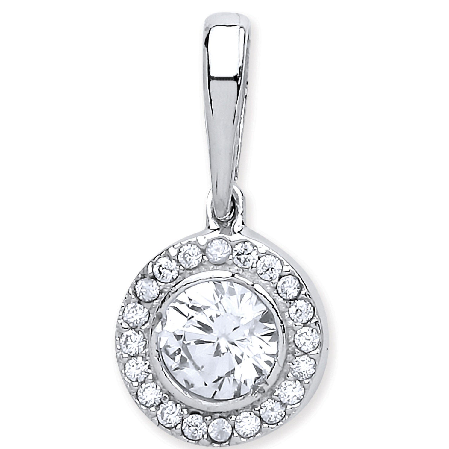G Halo Style Cz Pendant