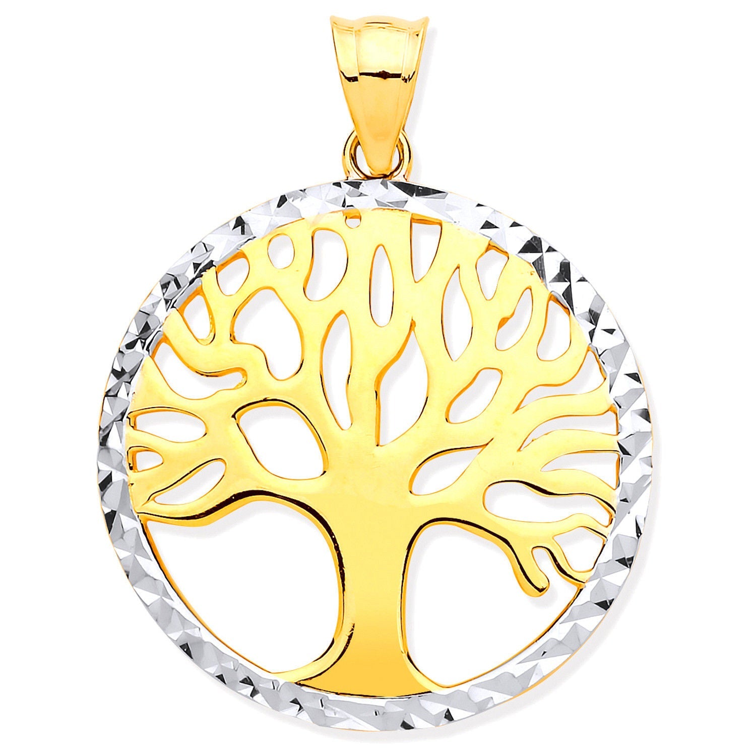 Y & 9ct White Gold Tree of Life Pendant