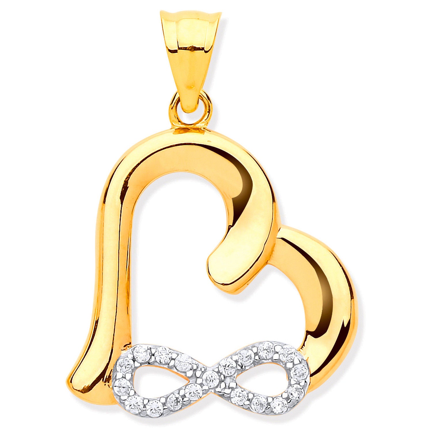 G Cz Infinity, Heart Pendant