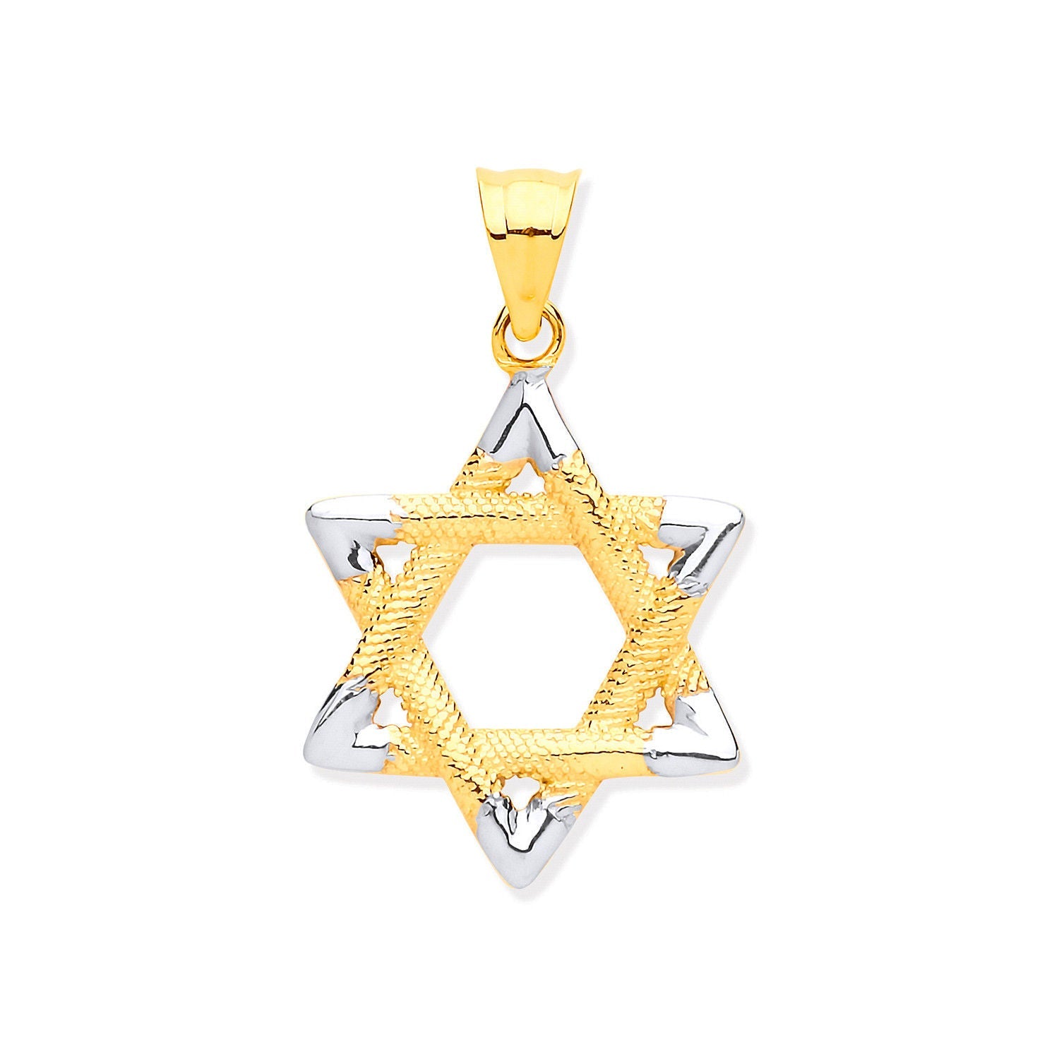 9ct White & Yellow Gold Star of David Pendant