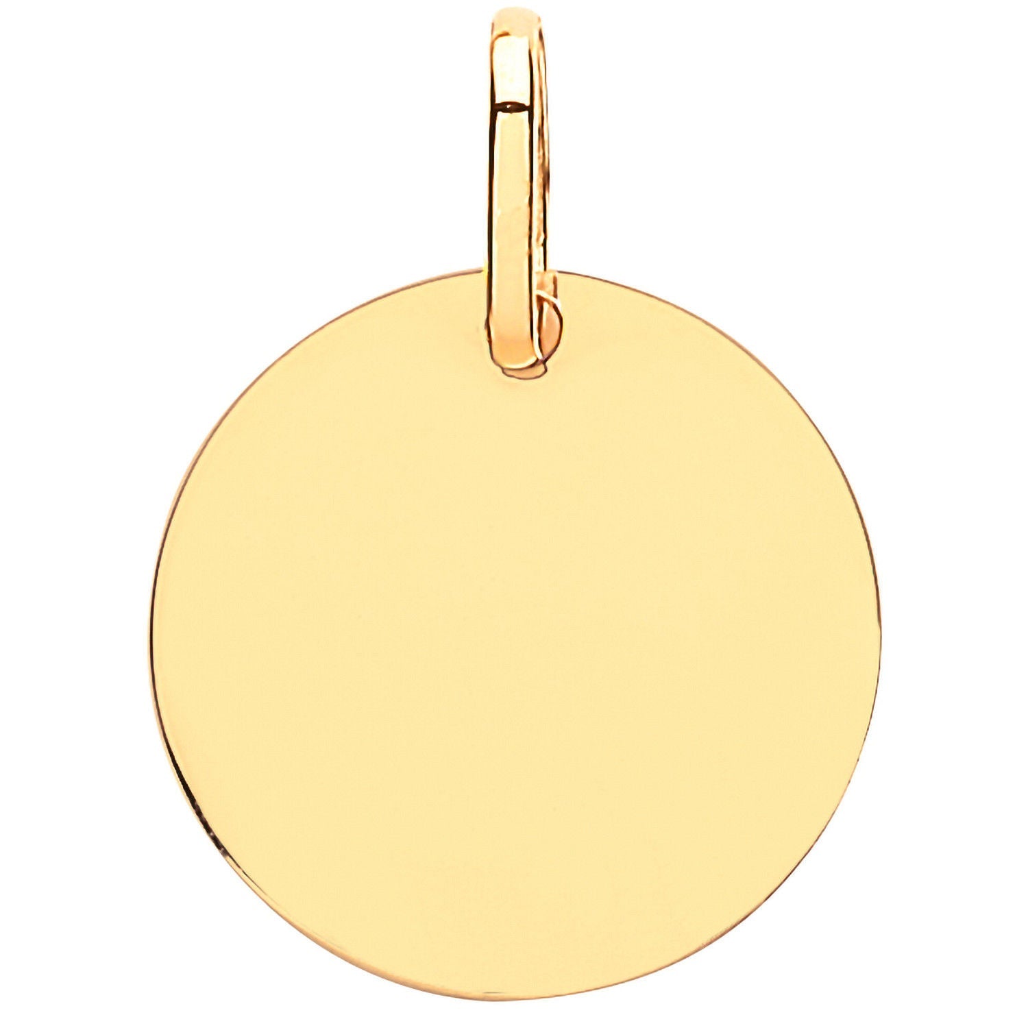 9ct Yellow Gold 14mm Plain Round Pendant
