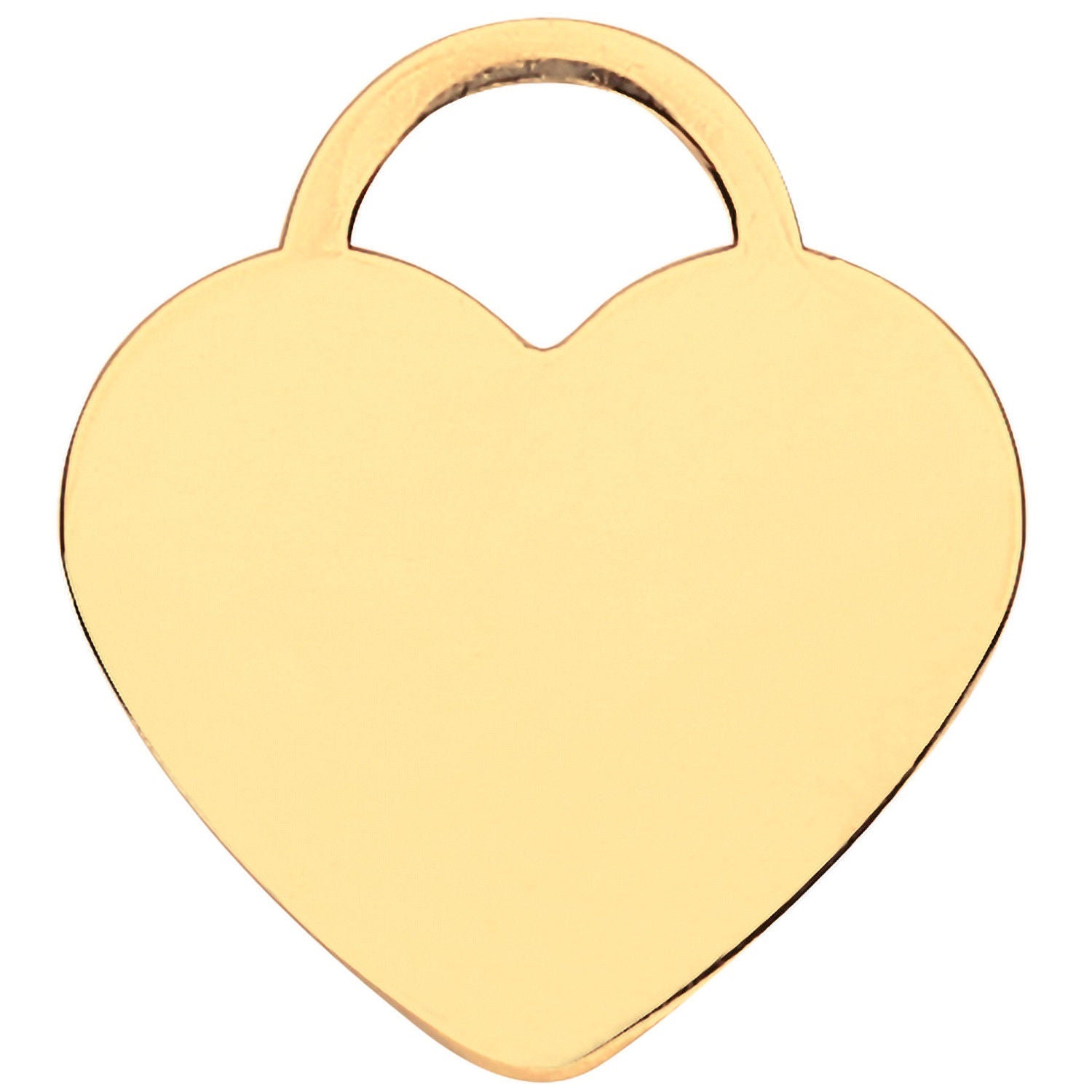 9ct Yellow Gold Plain Heart Pendant