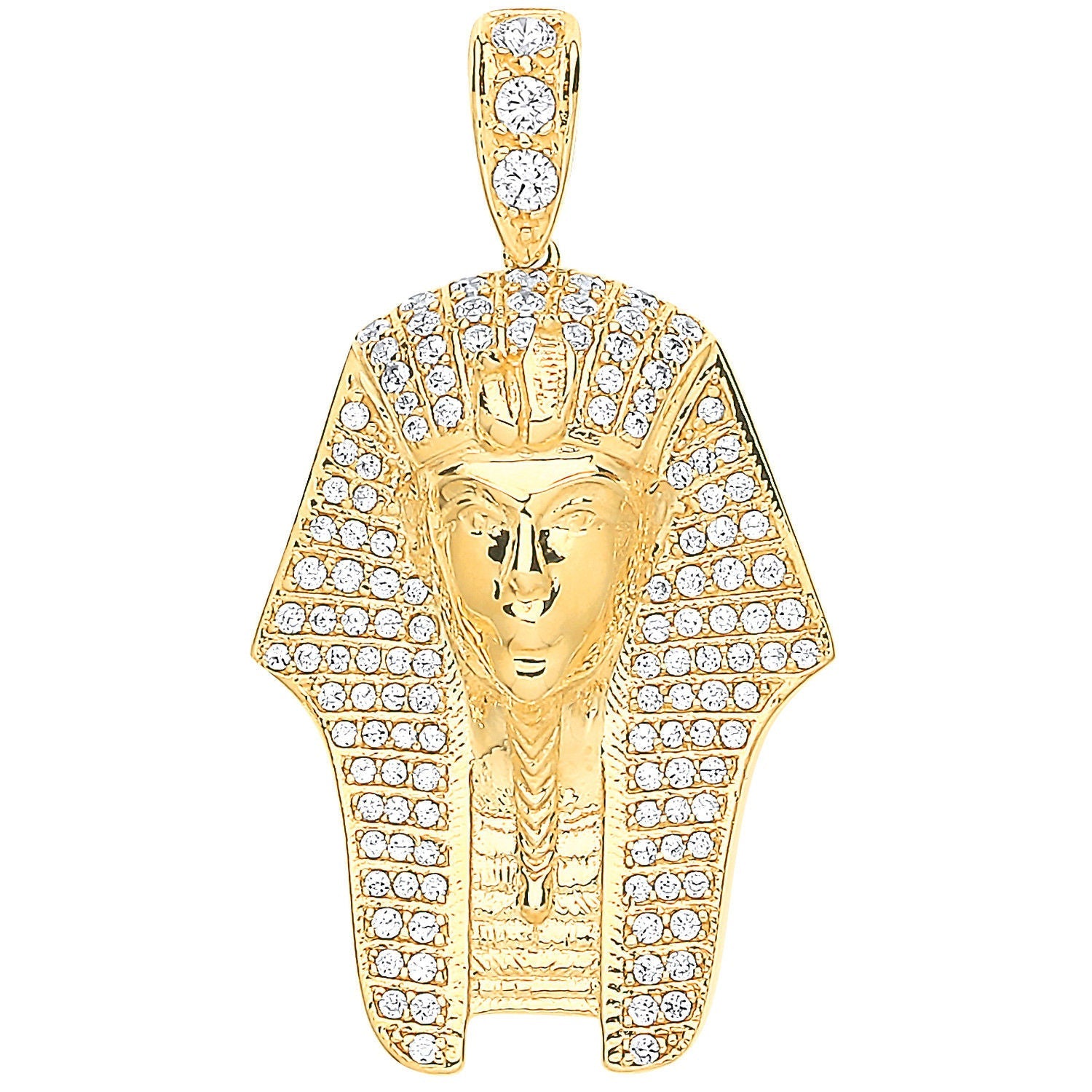 9ct Yellow Gold Cubic Zirconia King Tutankhamun Pendant