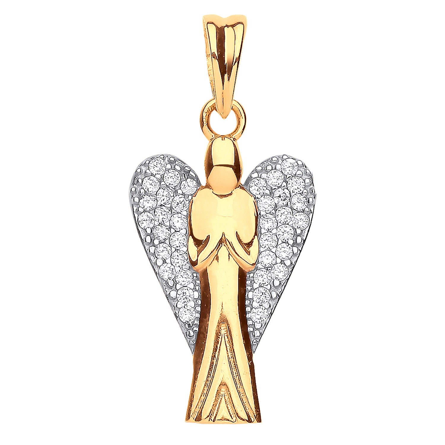 G Large Cz Angel Pendant