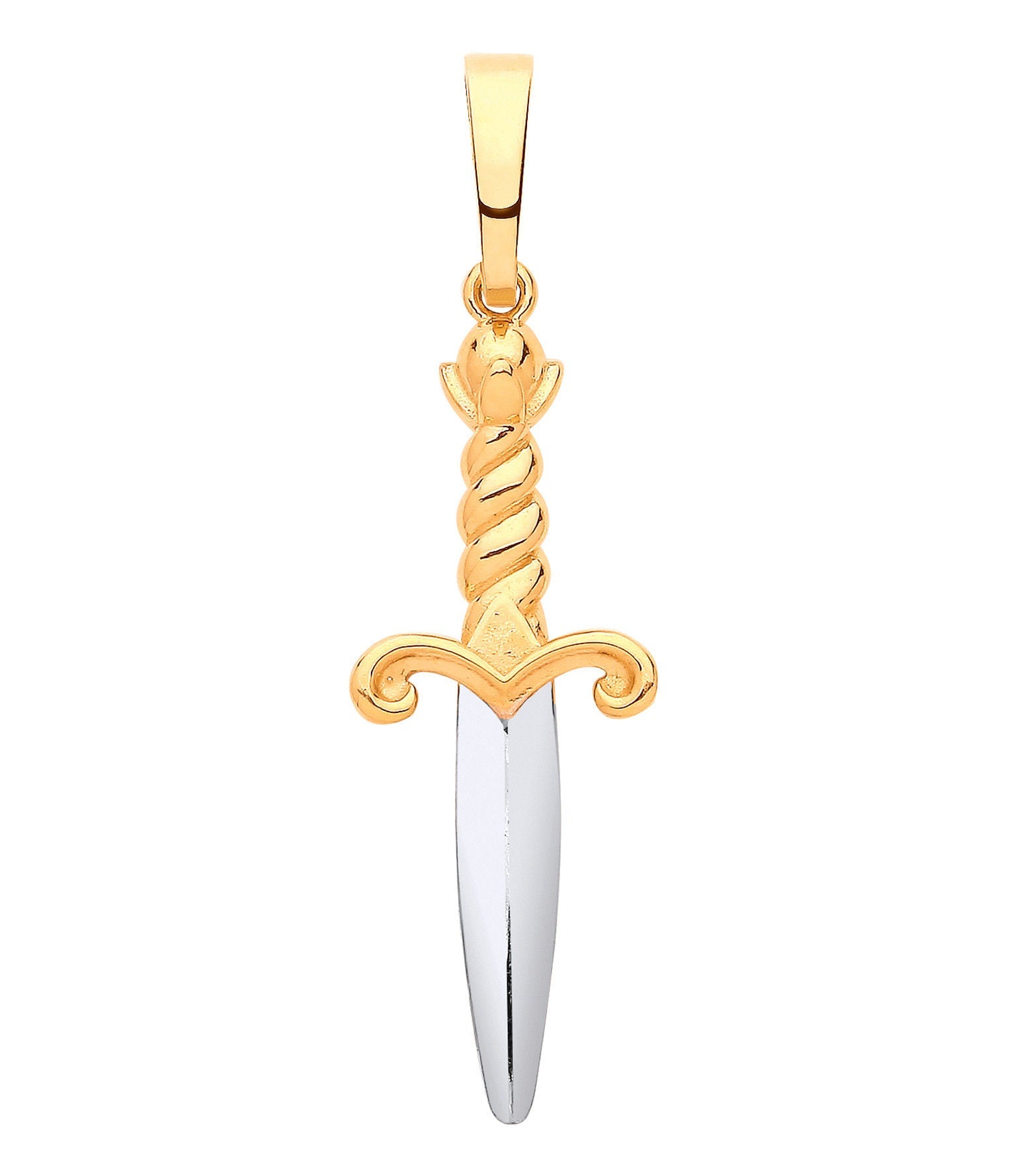 Y 9ct White Gold Dagger Sword Pendant